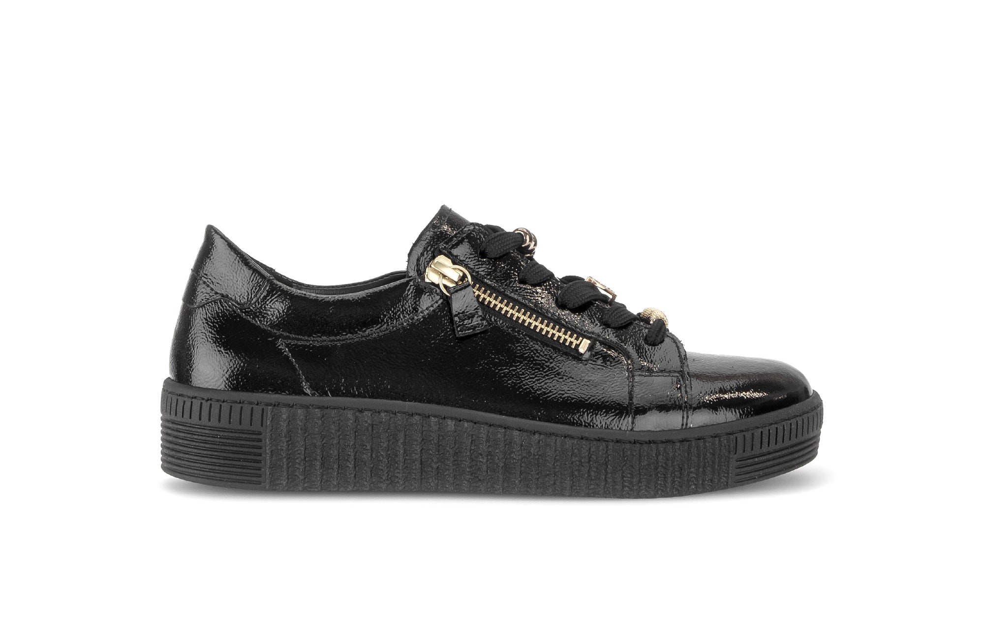 Baskets en cuir verni à talon compensé, GABOR
