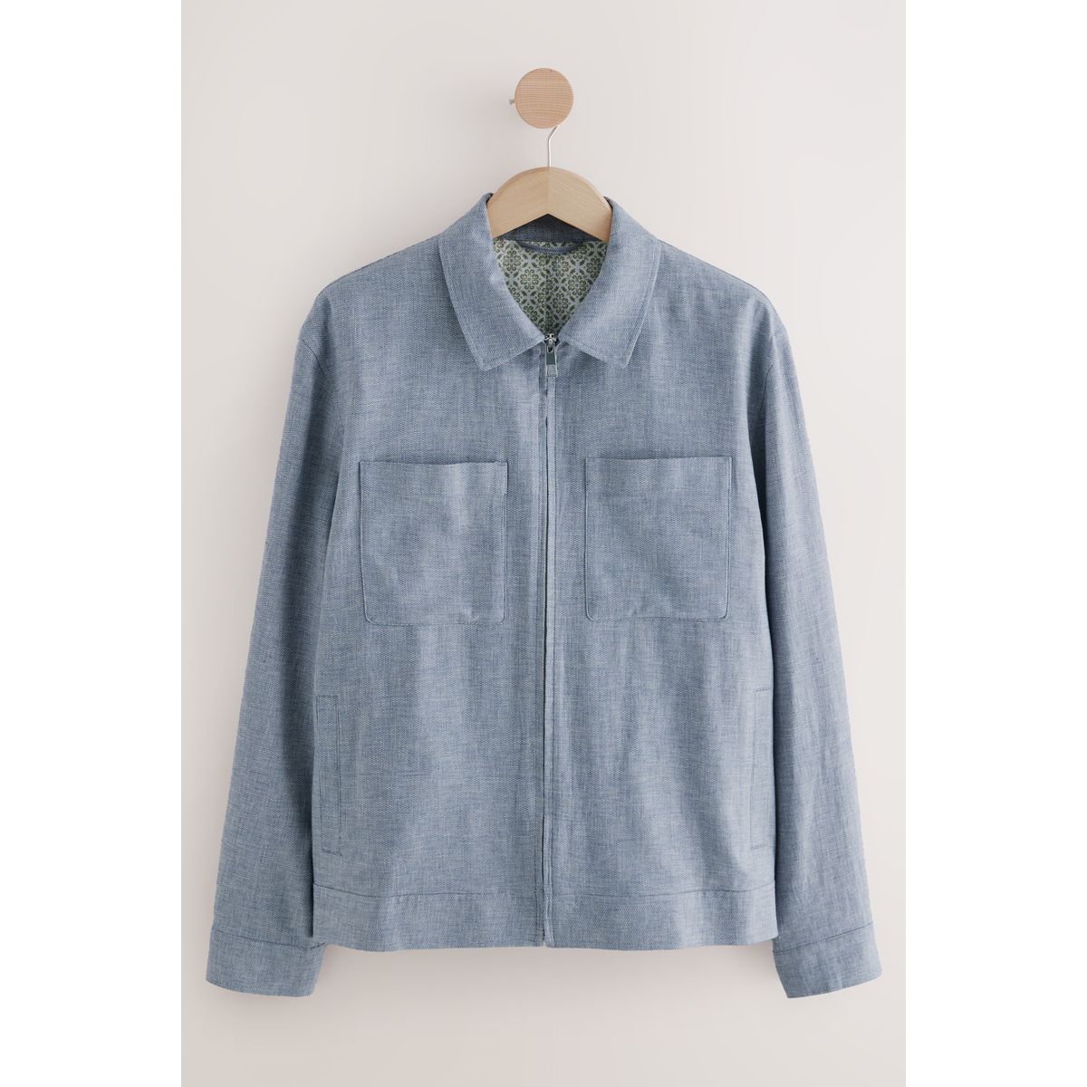 Veste-chemise texturée en lin mélangé, NEXT