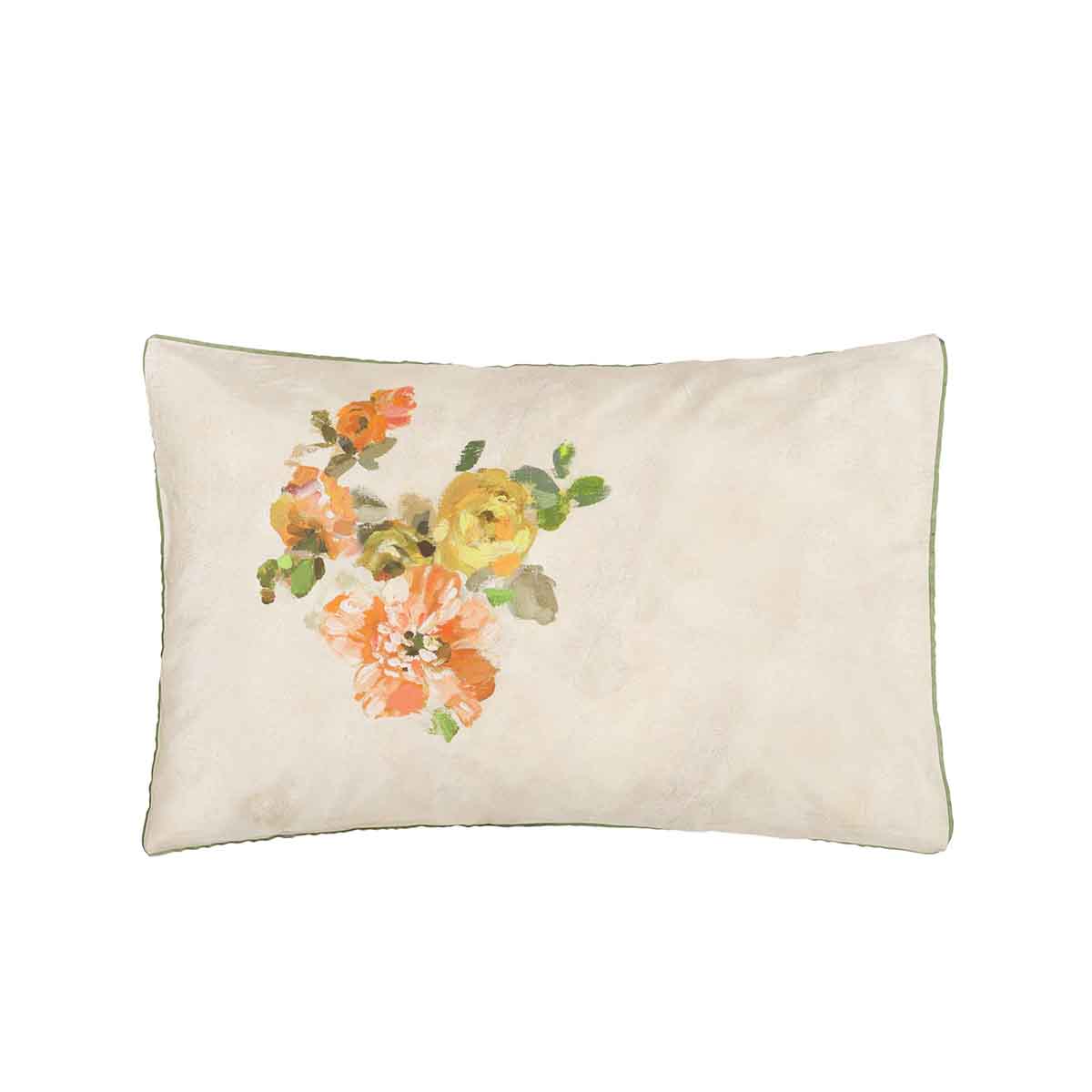 Taie d'oreiller imprimée en satin de coton, GIARDINO DI ROSE ACACIA, DESIGNERS GUILD