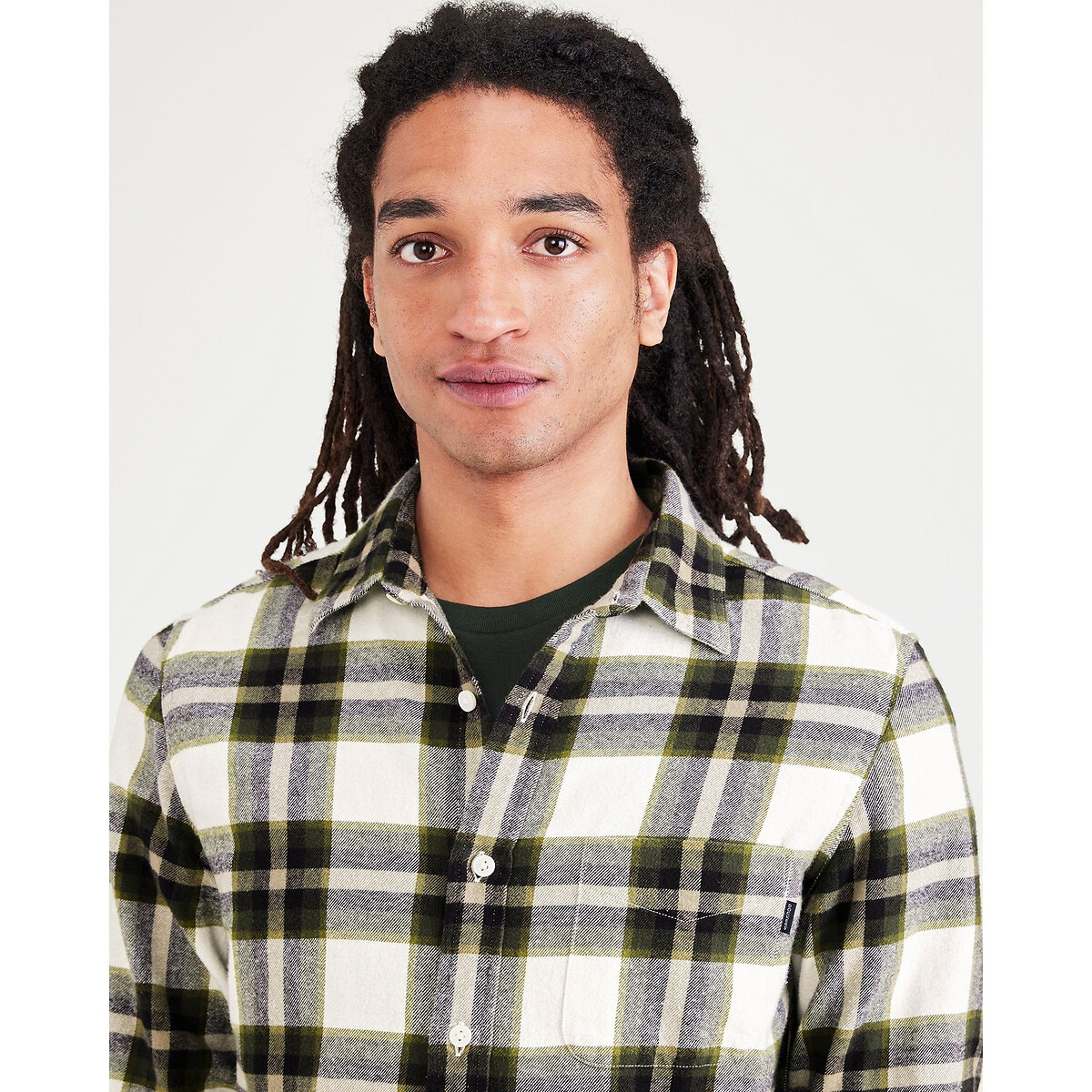 Chemise Homme Dockers Beige - Taille L - Coton Manches Courtes - Neuf Avec étiquettes