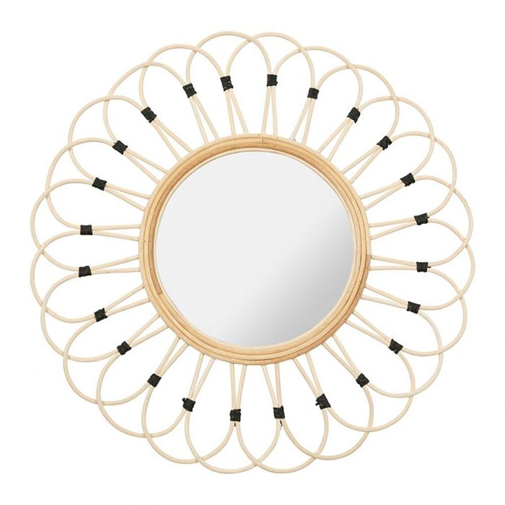 Miroir rond rotin Marguerite naturel D50, DECORATIE