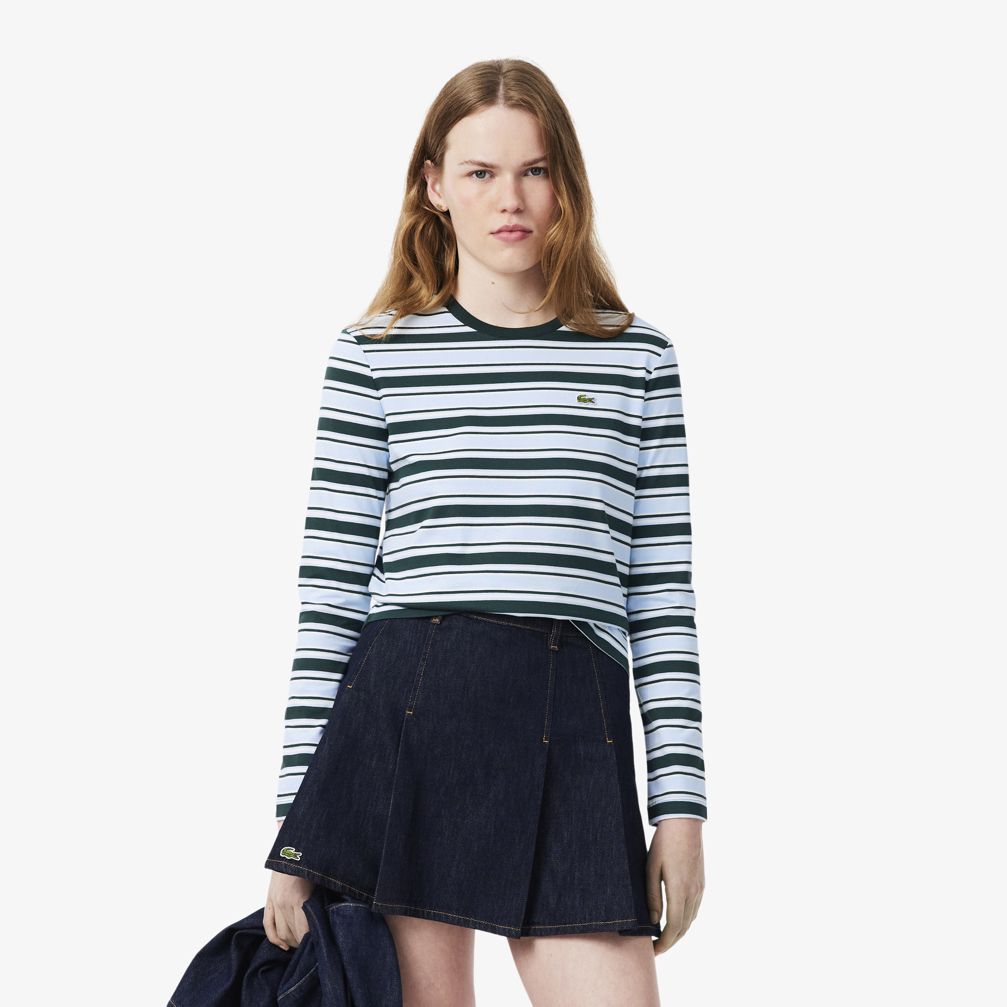 T-shirt manches longues jersey rayé, LACOSTE