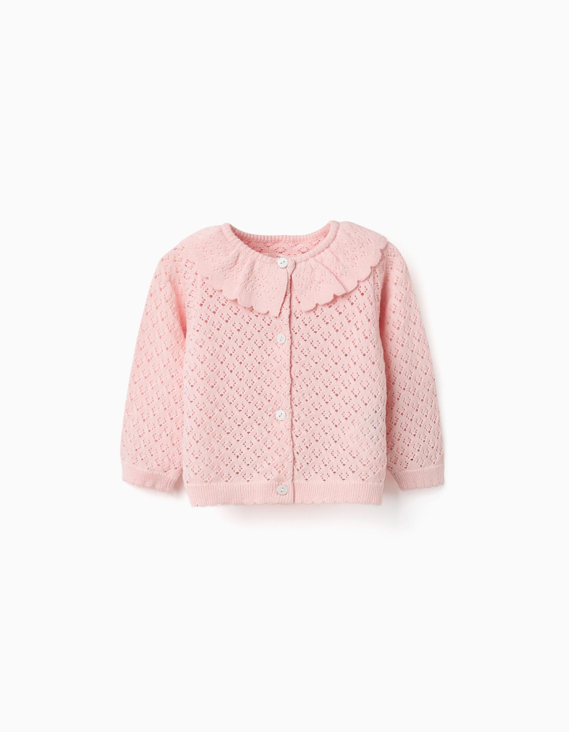 Gilet en maille ajourée avec extrémités festonnées, ZIPPY