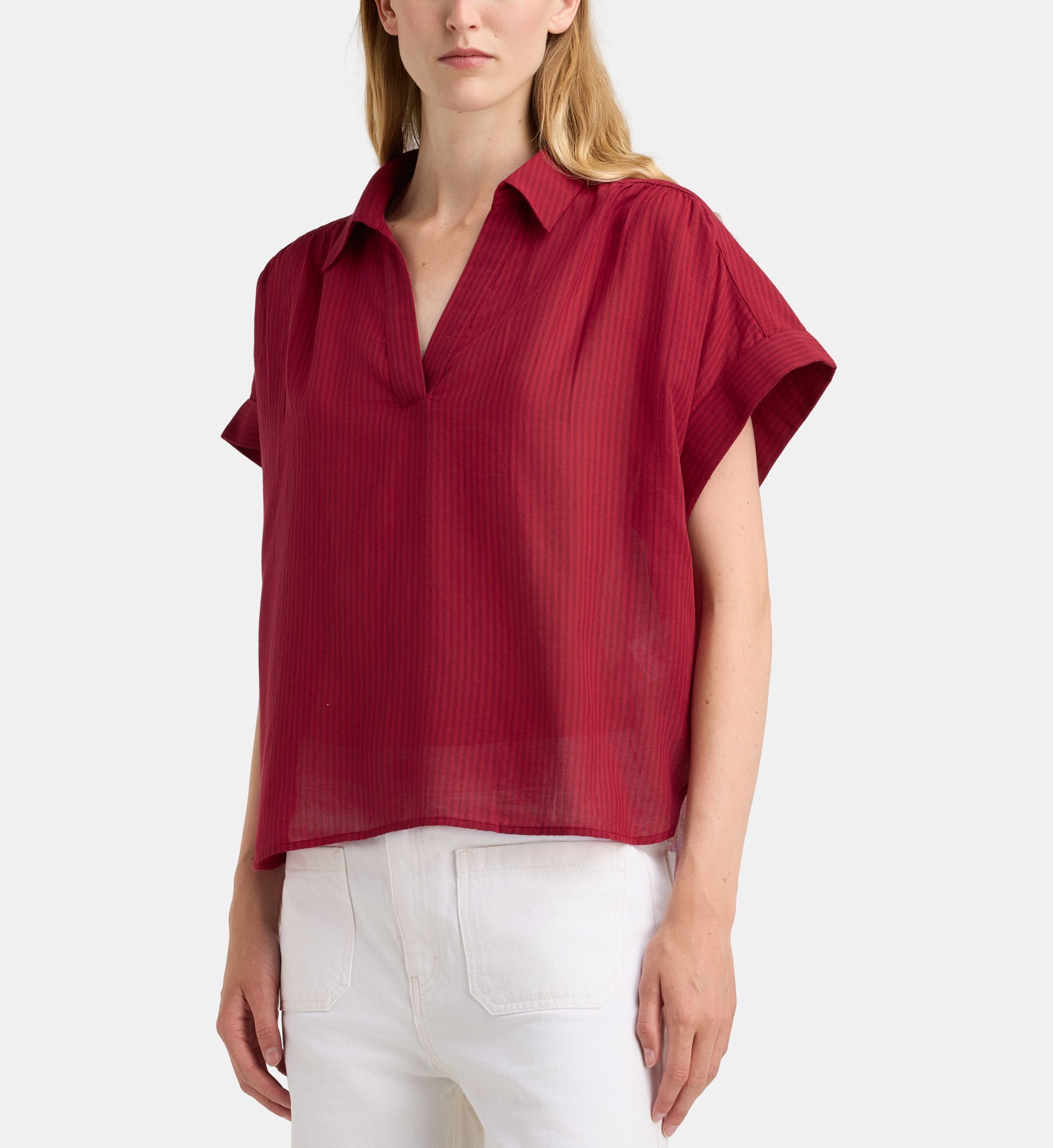 Top ample fadette dha rayures coton bio, GALERIES LAFAYETTE