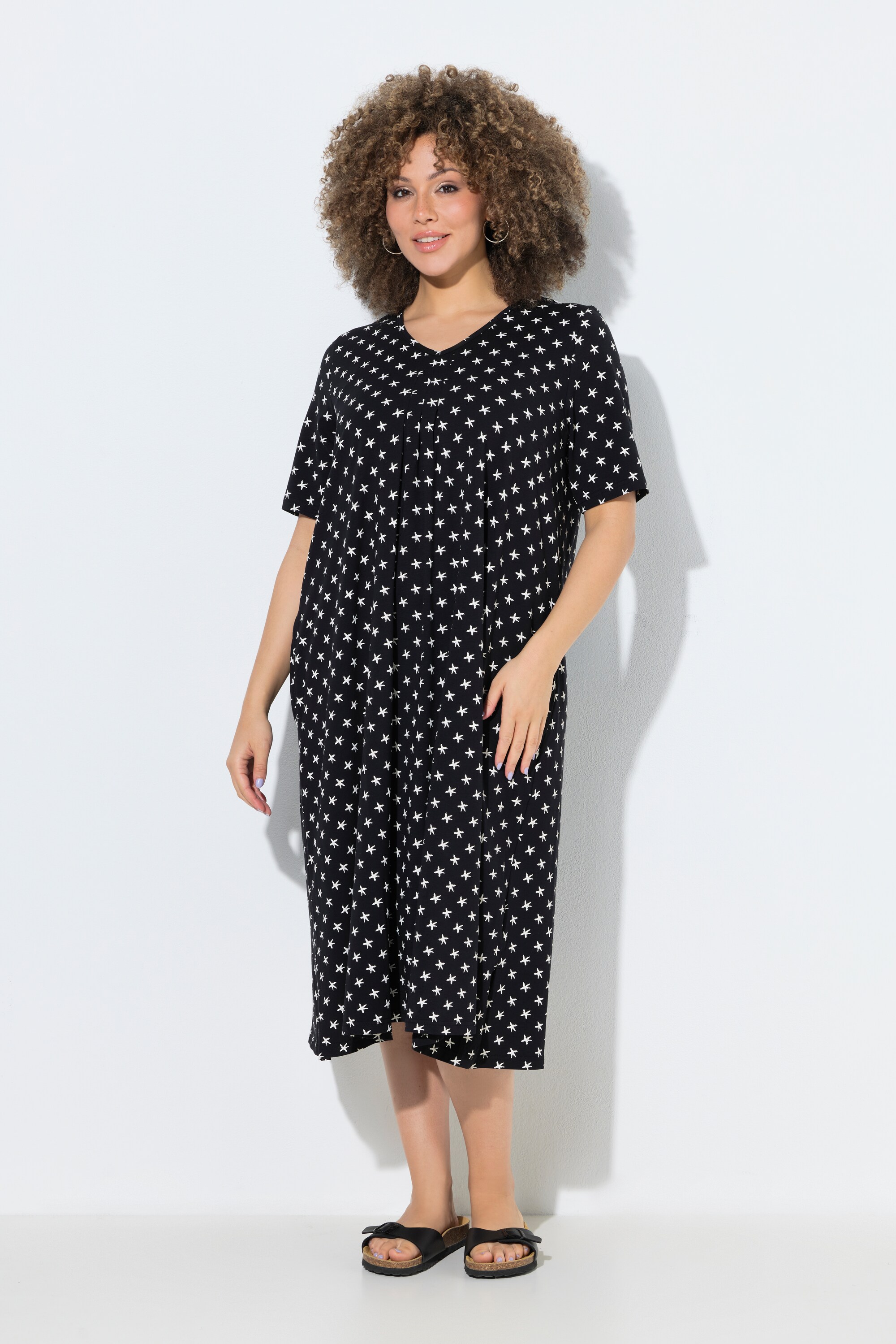 Robe midi motif étoiles, poches, ULLA POPKEN