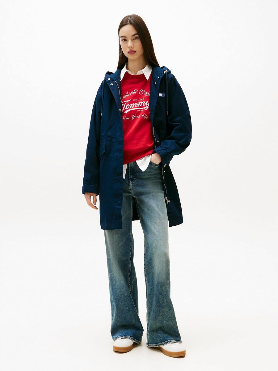 Manteau midi cintré à capuche, TOMMY JEANS