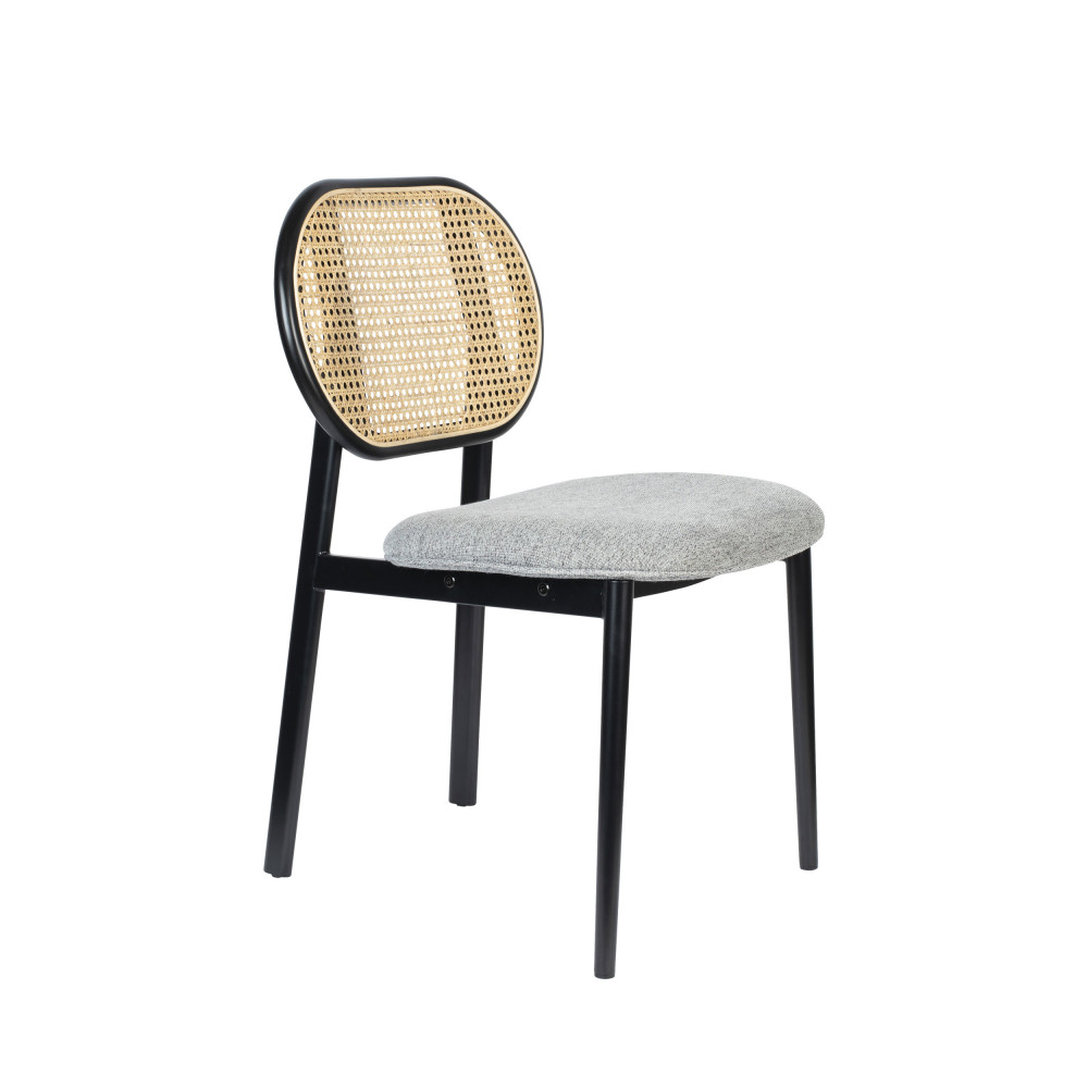 Chaise en tissu et cannage- SPIKE, ZUIVER