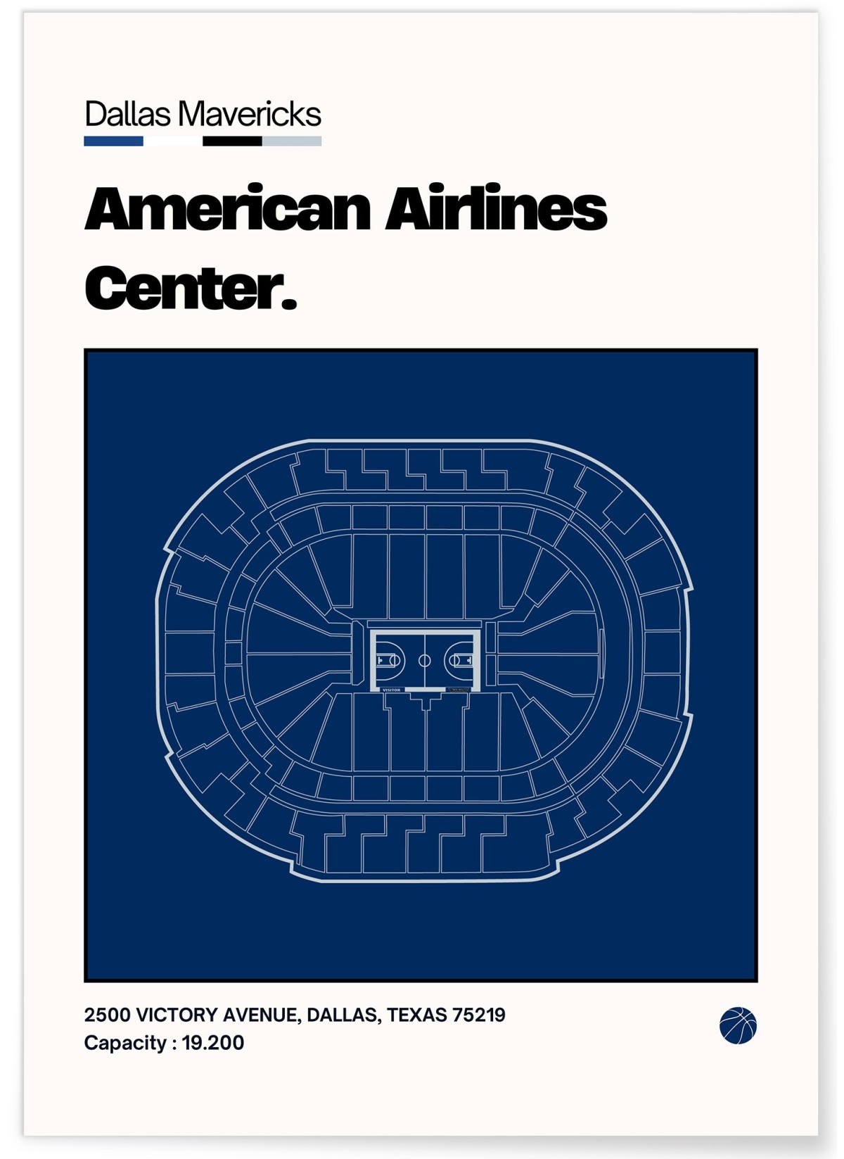 Affiche American Airlines Center - Dallas Mavericks, L'AFFICHERIE