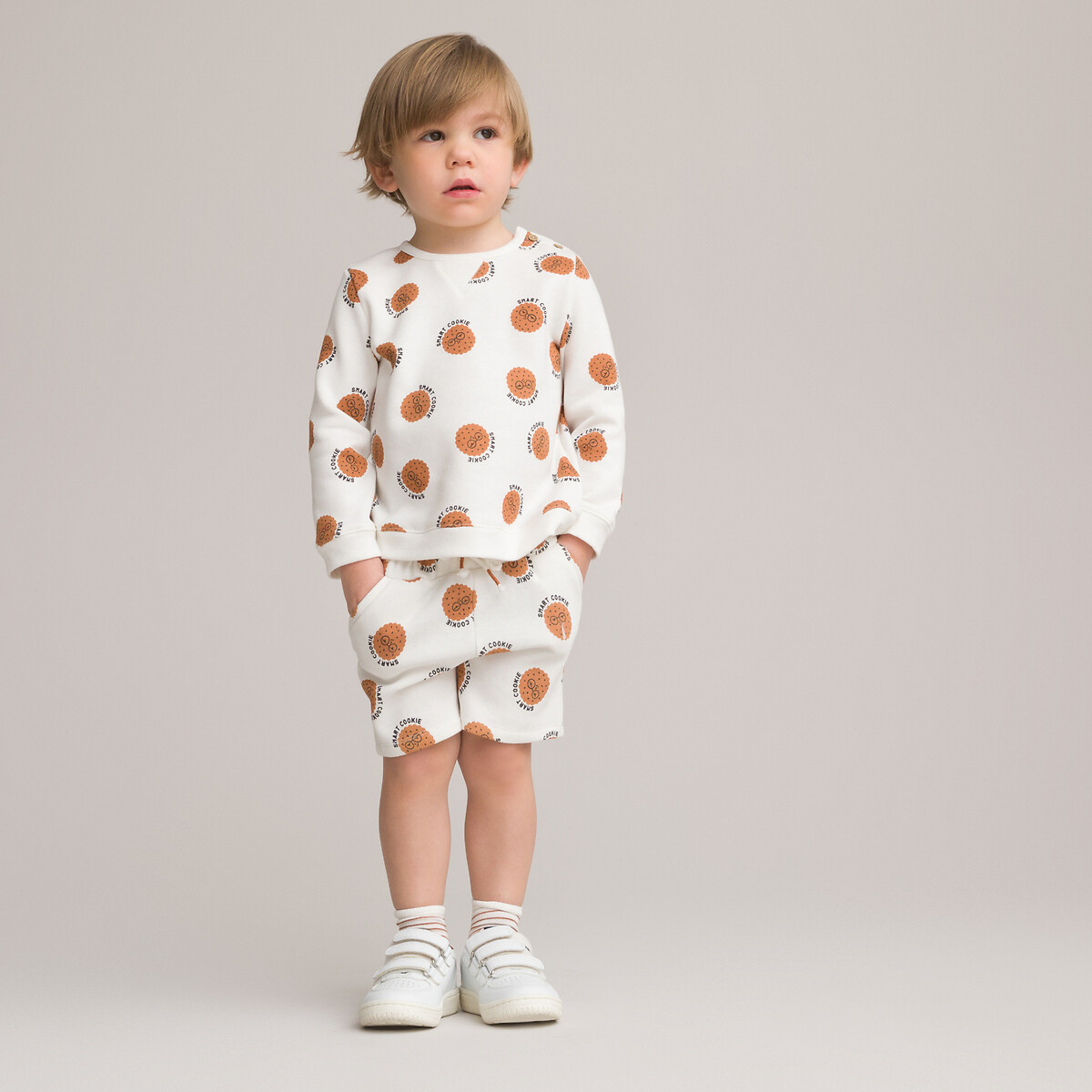 Pack of 2 fleece shorts in cotton mix 