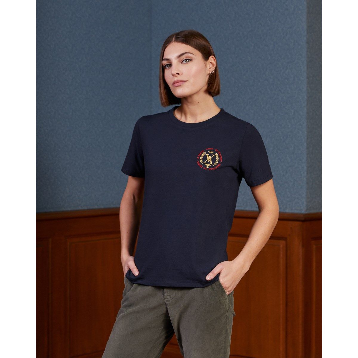 T shirt avec ecusson femme La Redoute