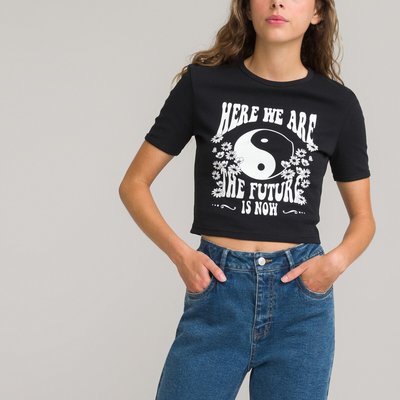 T-shirt cropped stampata, stile anni '70 LA REDOUTE COLLECTIONS