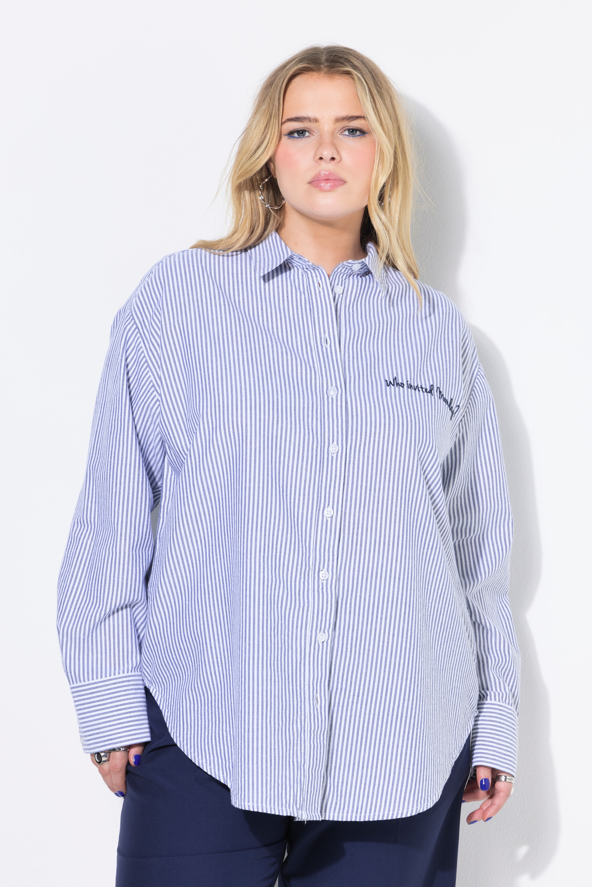 Chemisier oversize à rayures, broderie, STUDIO UNTOLD