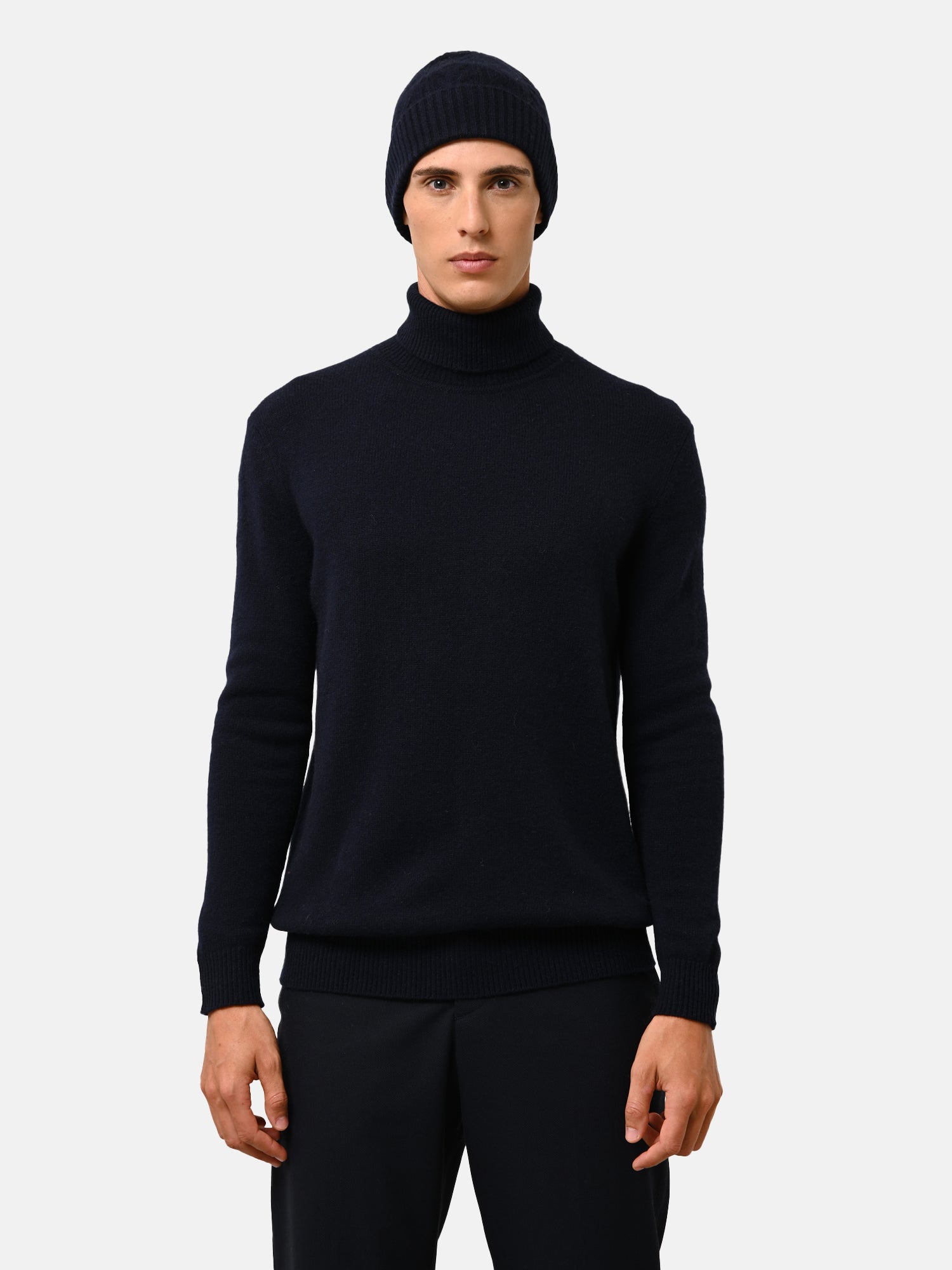 Pull Col Roulé 4 Fils Navy Sacha, JUST CASHMERE