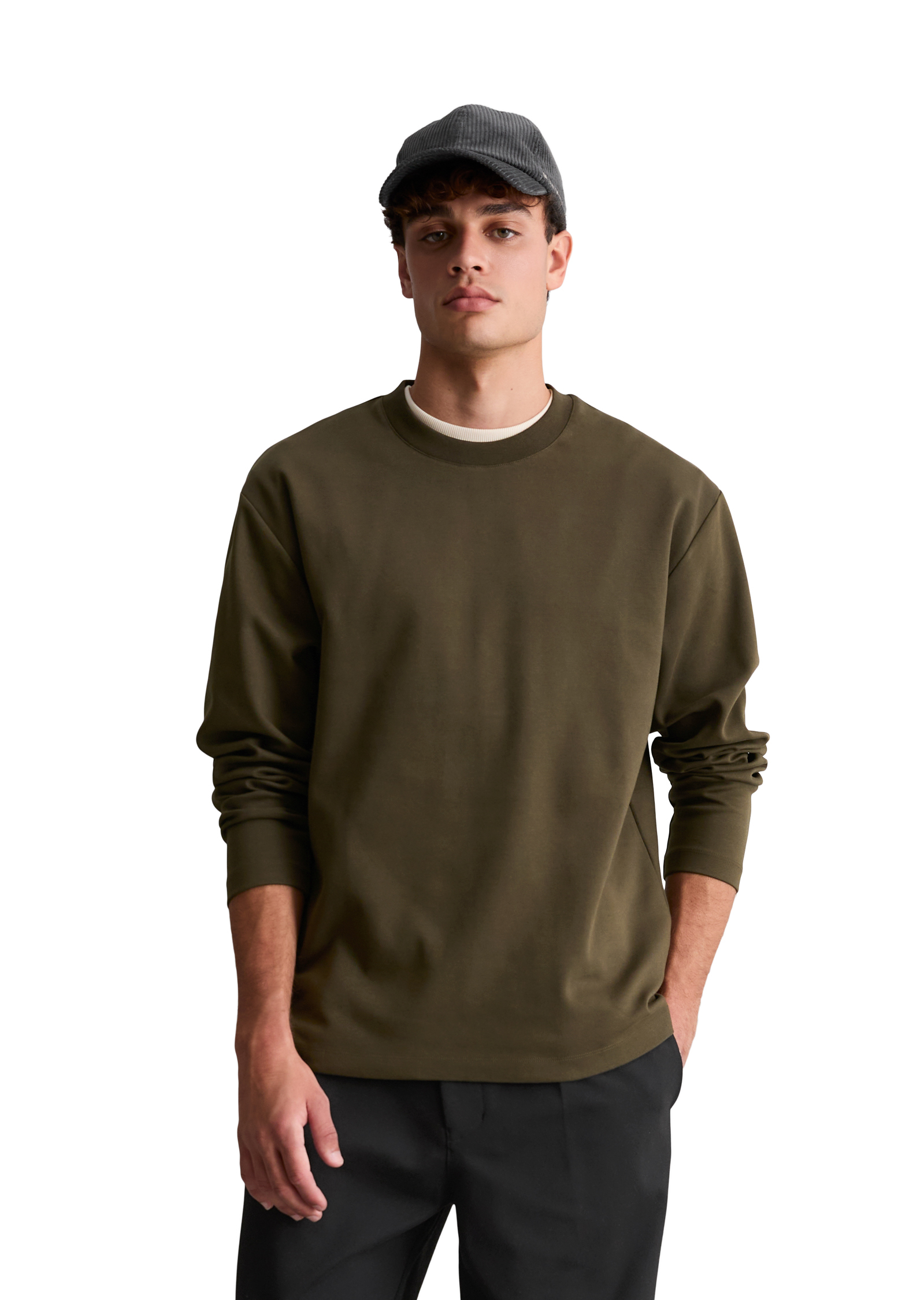 T-shirt à manches longues ample, épais en coton bio, MARC O’POLO DENIM