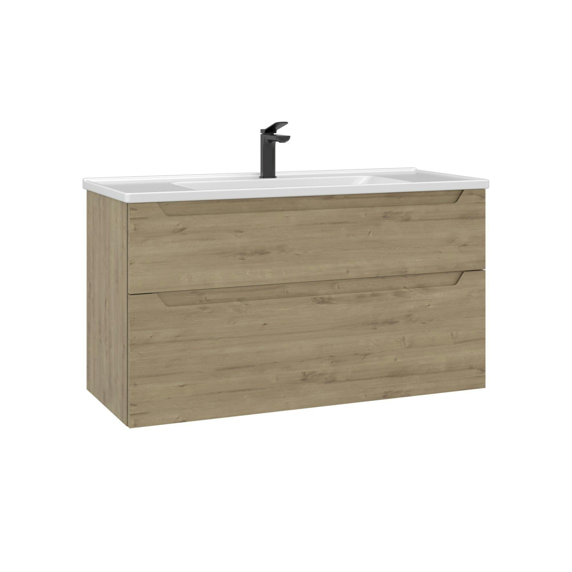 Meuble vasque 100 cm 2 tiroirs design moderne ELYO, PIER IMPORT