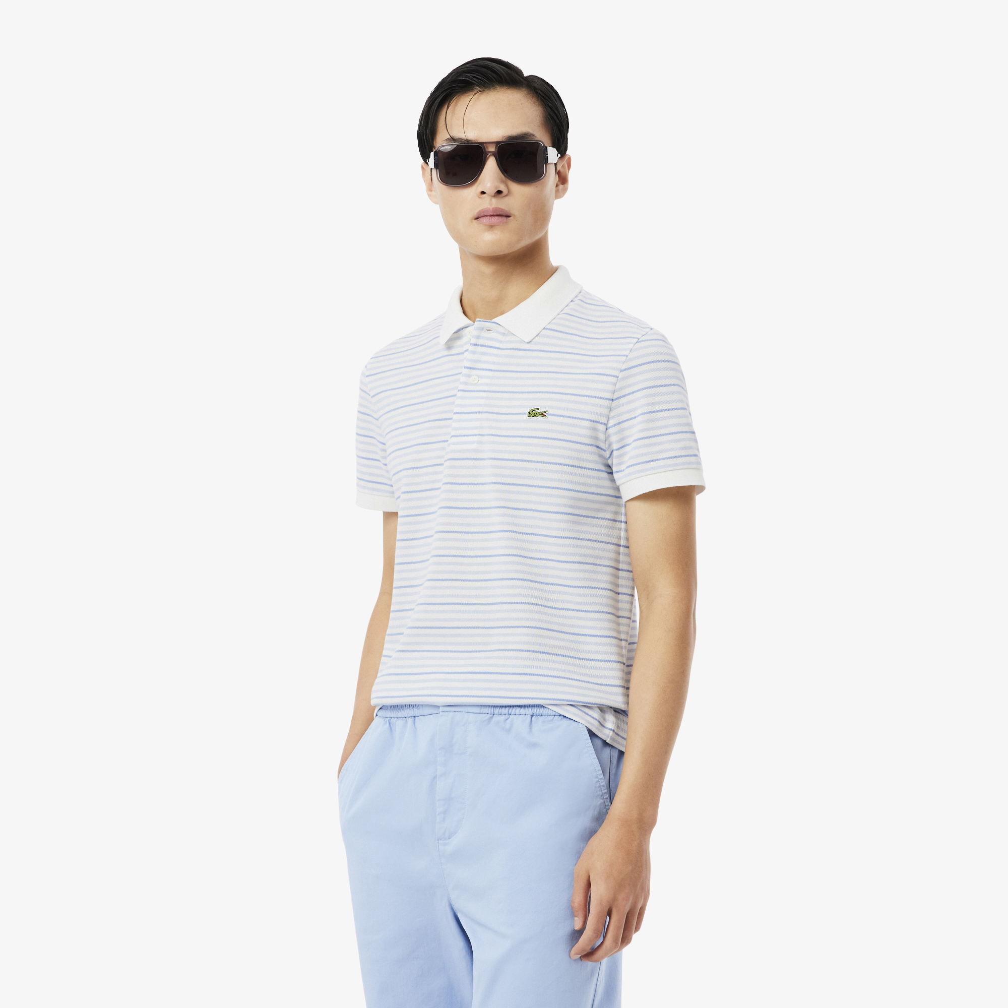 Polo regular fit Petit Piqué rayé, LACOSTE