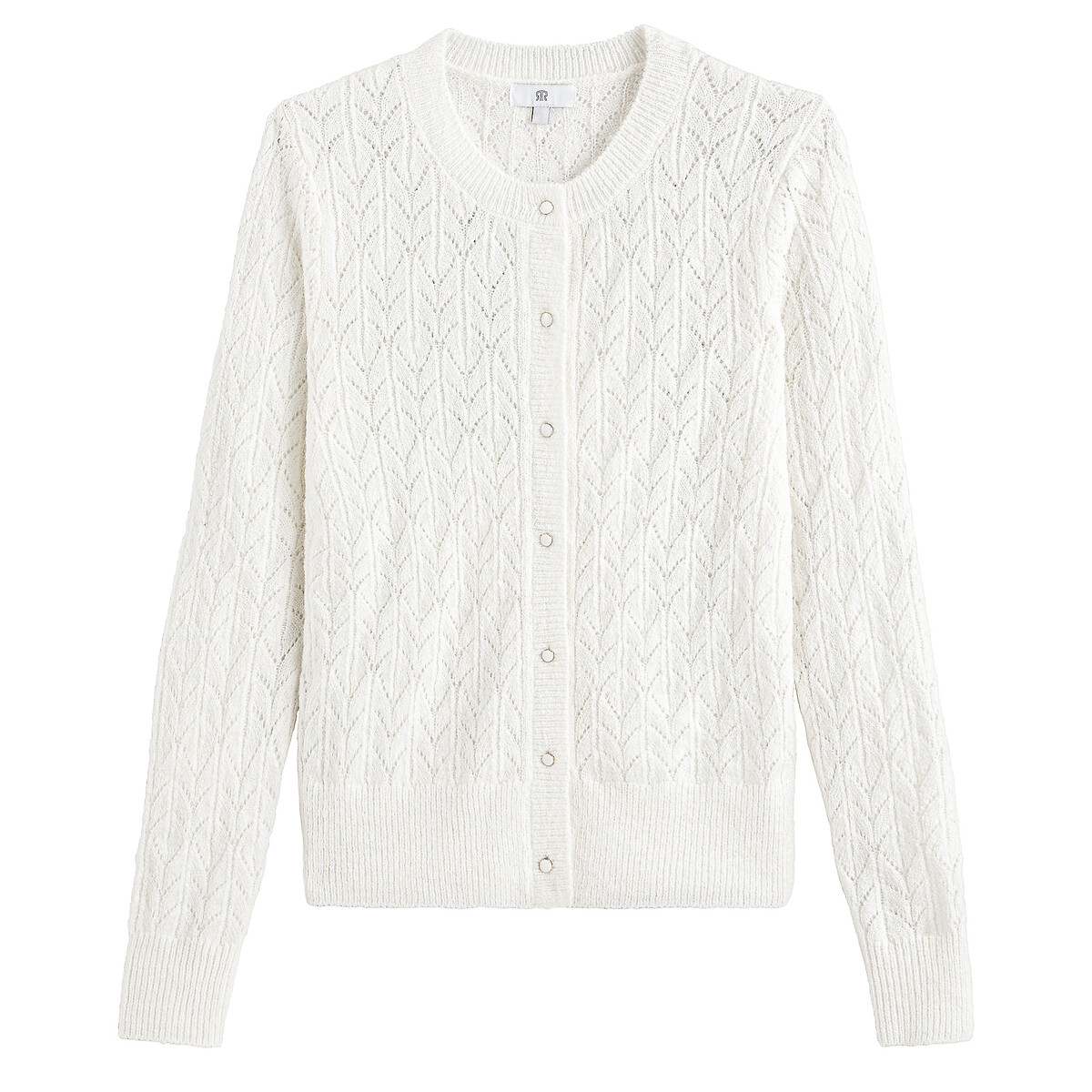 Recycled pointelle knit cardigan La 