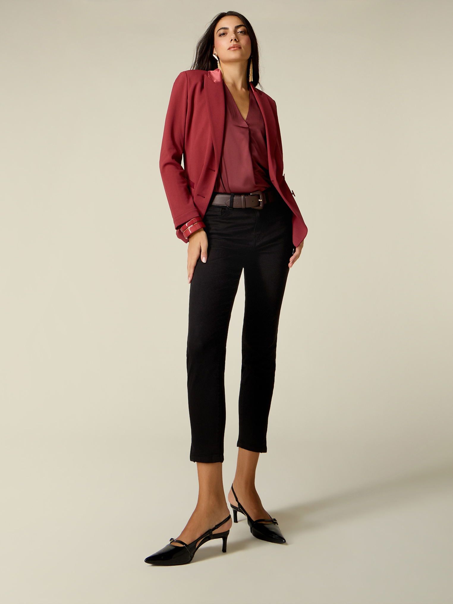 Pantalon skinny avec chaîne métallique, OLTRE