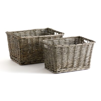 Semra Set of 2 Nesting Baskets in Woven Rattan LA REDOUTE INTERIEURS