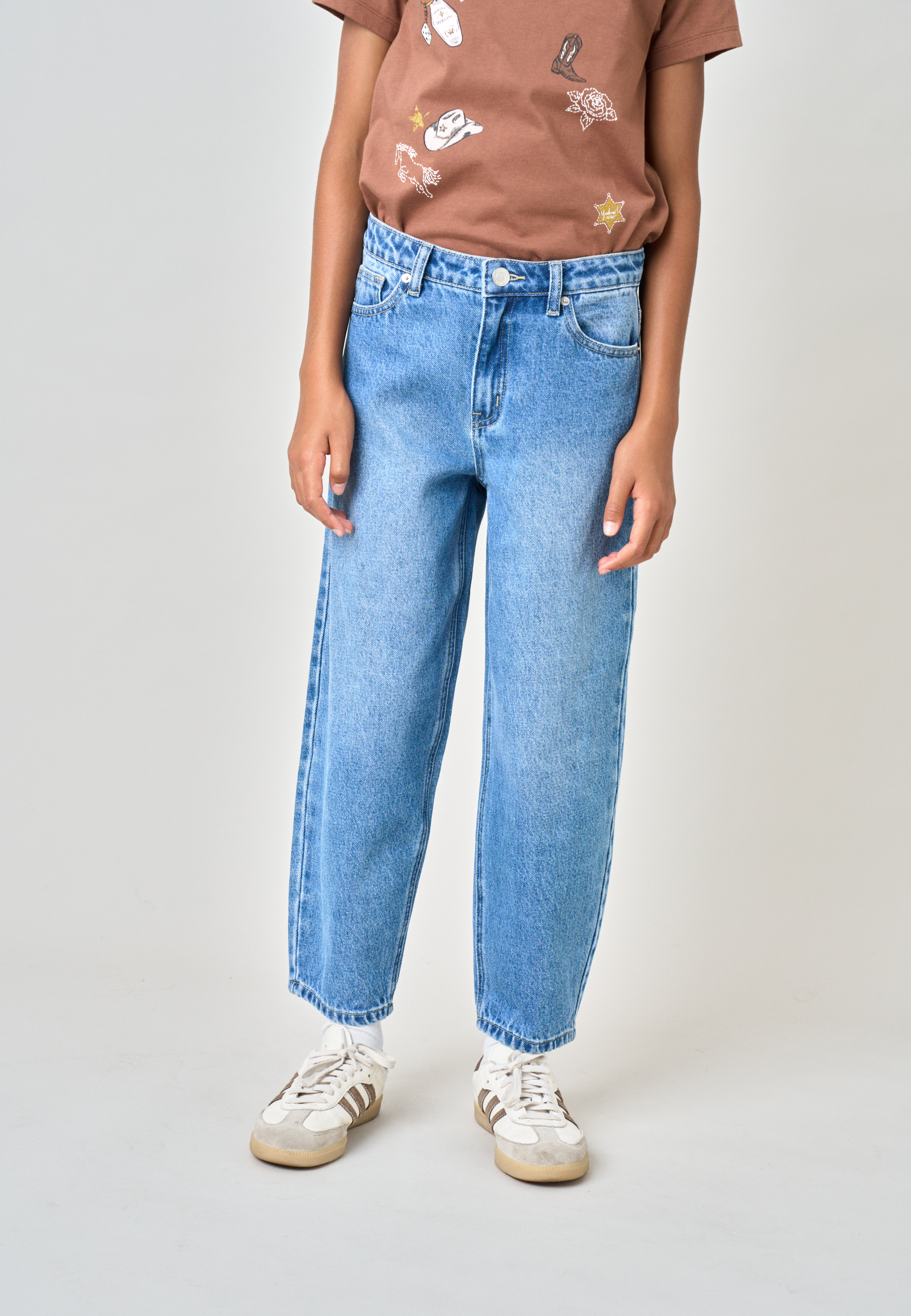 Jean noir barrel fille en 100% coton SUNNY, DEELUXE