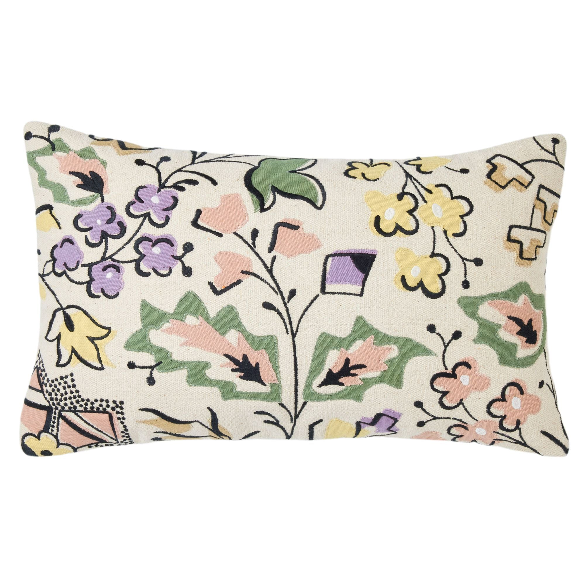 housse de coussin en Coton appliqué et rebrodé LOUISINE, MADURA