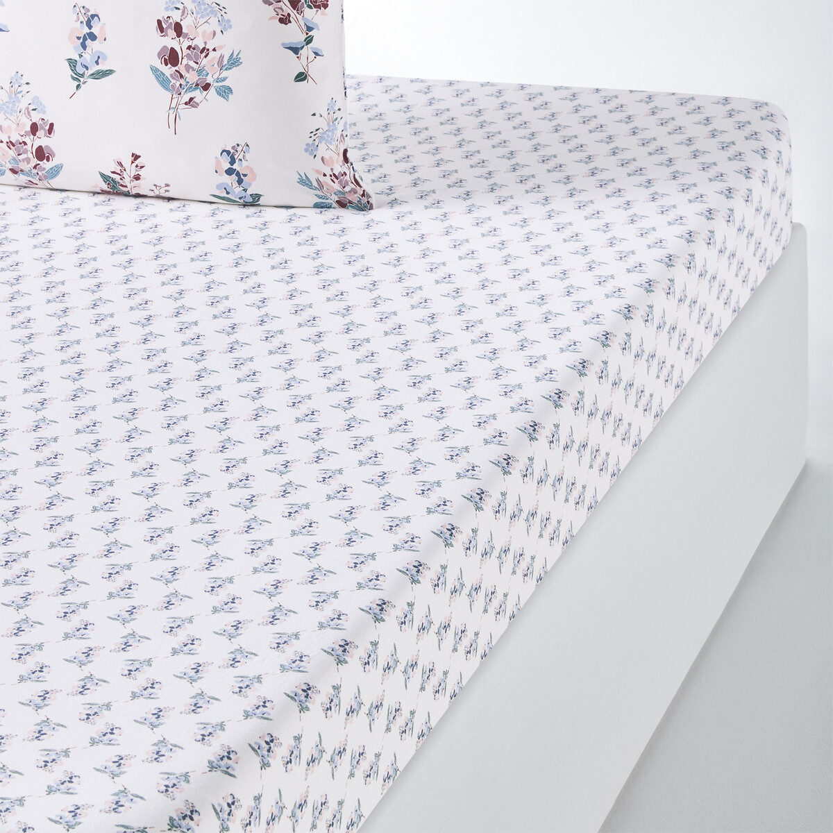 Jeanne Floral 100% Washed Cotton Fitted Sheet