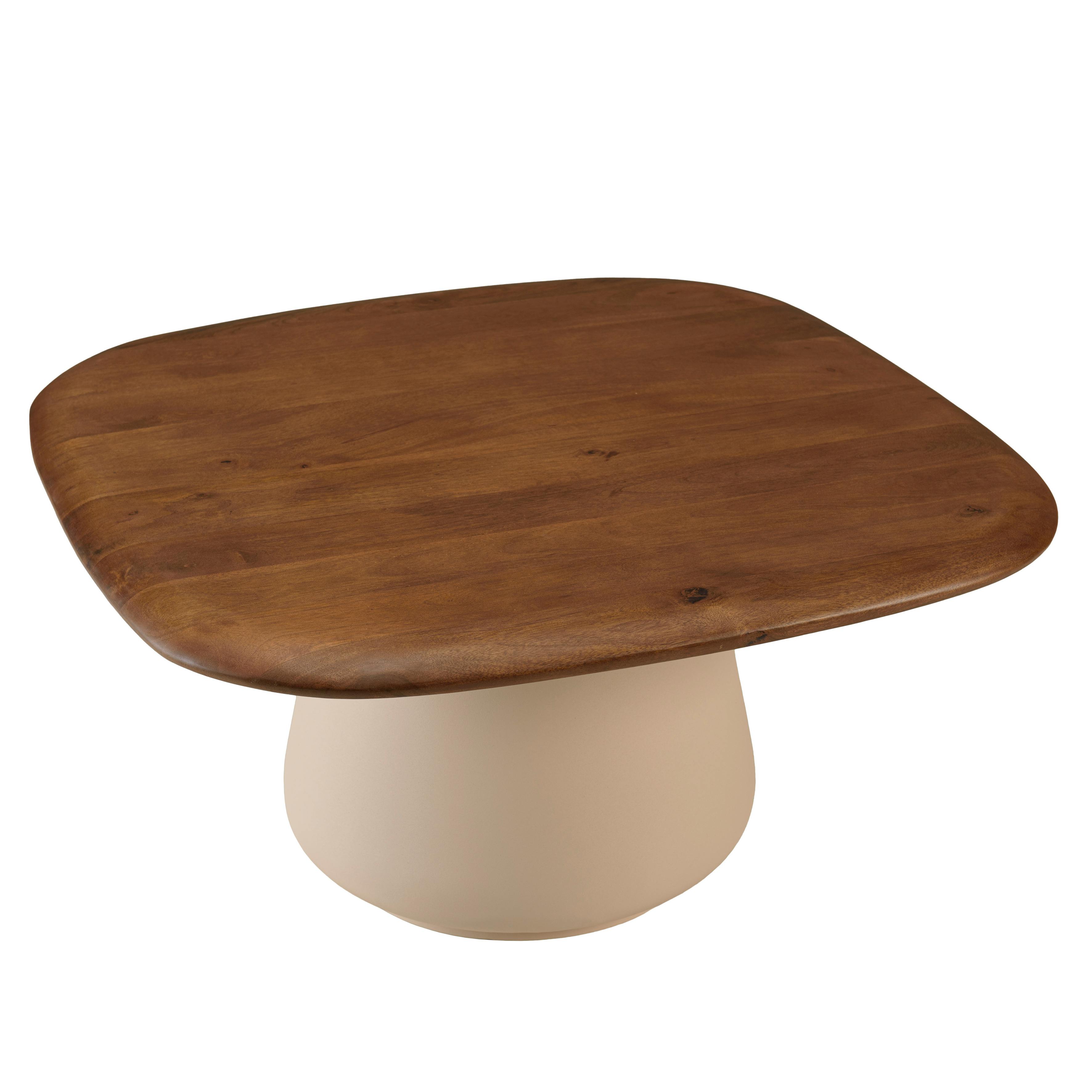 Table basse 70 cm en manguier pied ivoire TOSCA, PIER IMPORT
