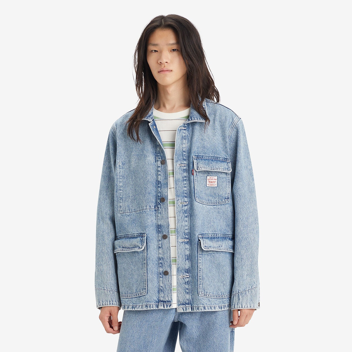 Veste en best sale jean bleu ciel