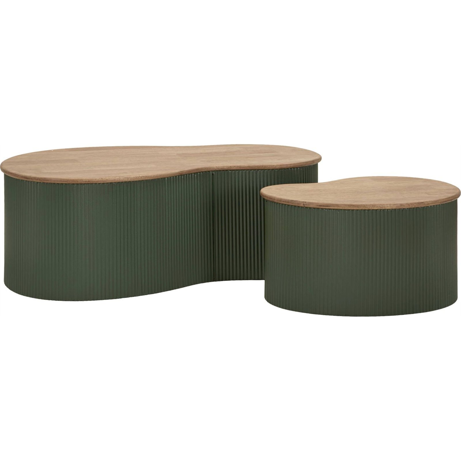 Tables gigognes en bois d'hévéa et métal MODERN, RECOLLECTION