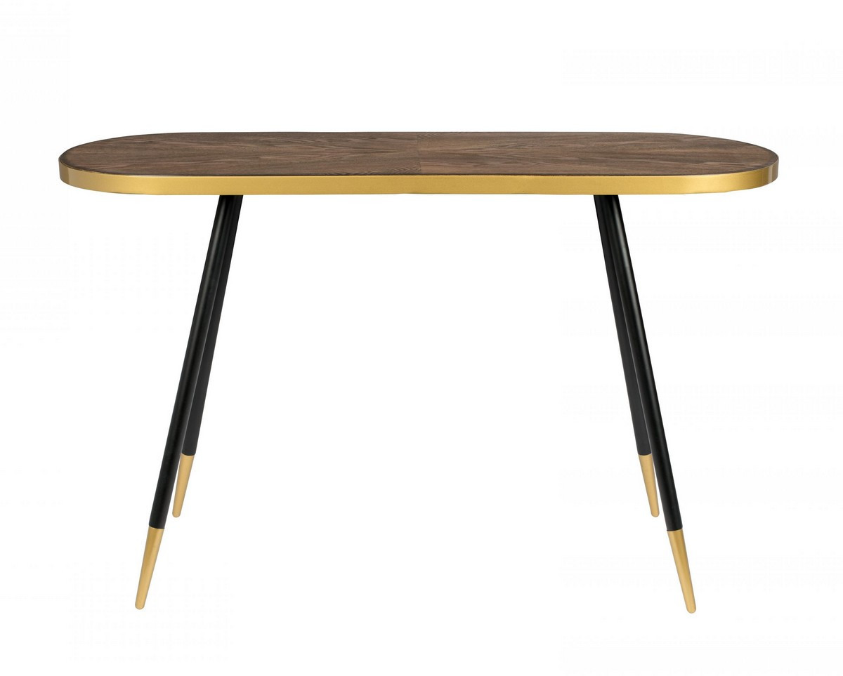 Console art déco en bois avec plateau et pieds en acier - DENISE, MATHI DESIGN