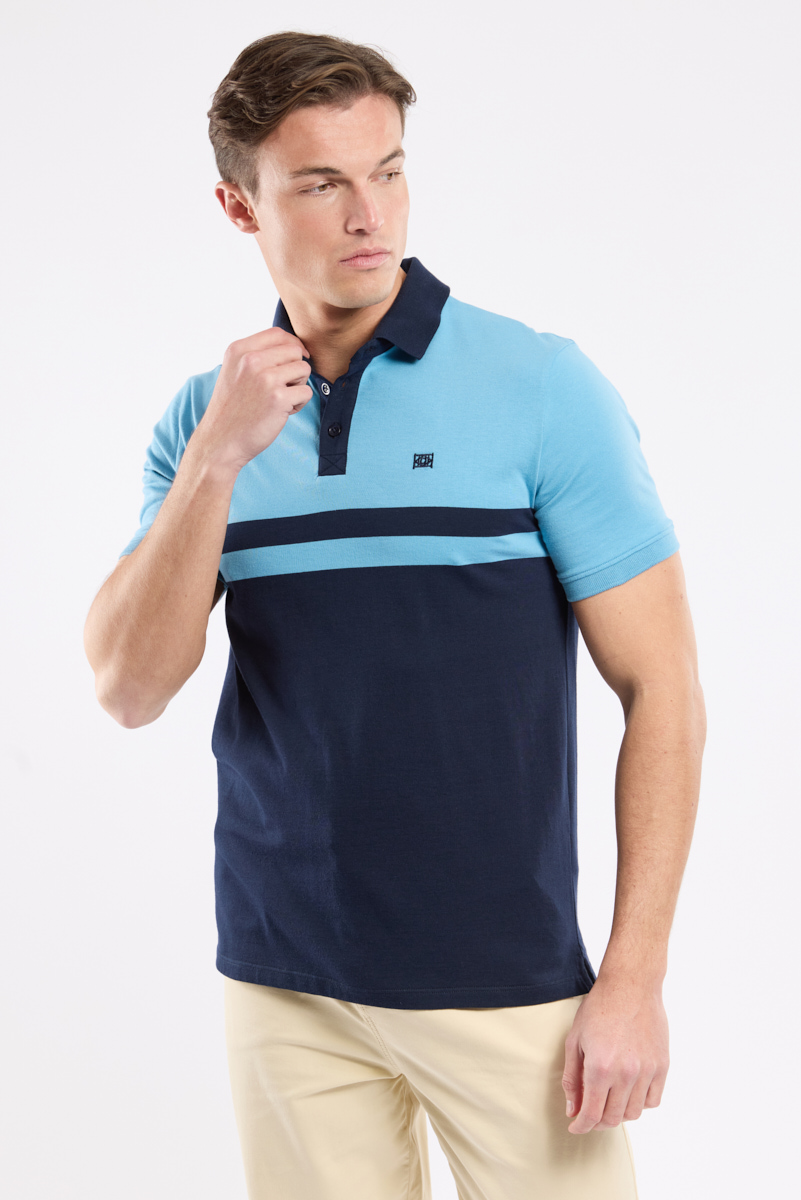 Polo bicolore en coton DEAUVILLE, ARMOR-LUX