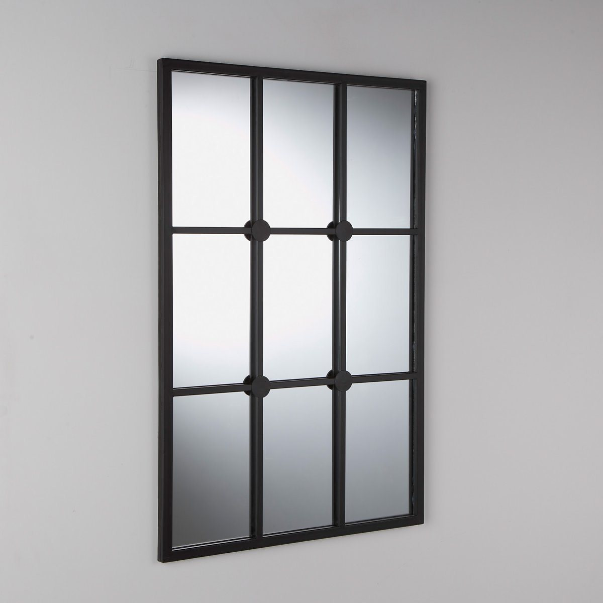 Spiegel industriell Fenster-Optik - Eisen - 100 x 51 cm - Schwarz