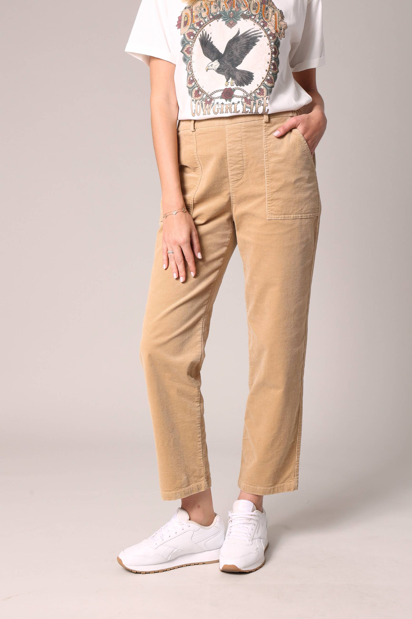 Pantalon droit en velours côtelé WIYANA, DEELUXE