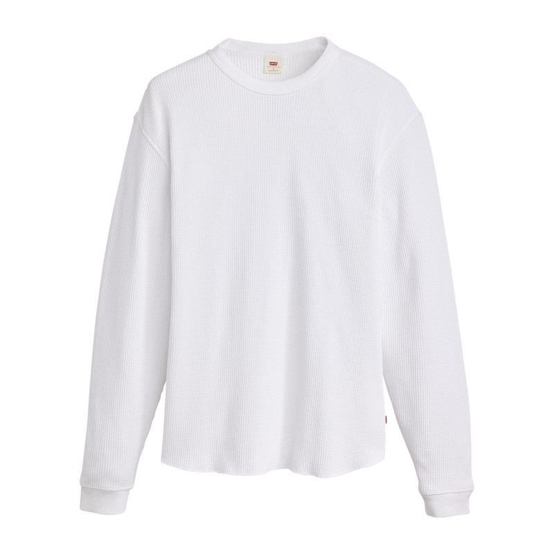 T-shirt en coton blanc à coupe droite pourvu de manches longues, LEVI'S