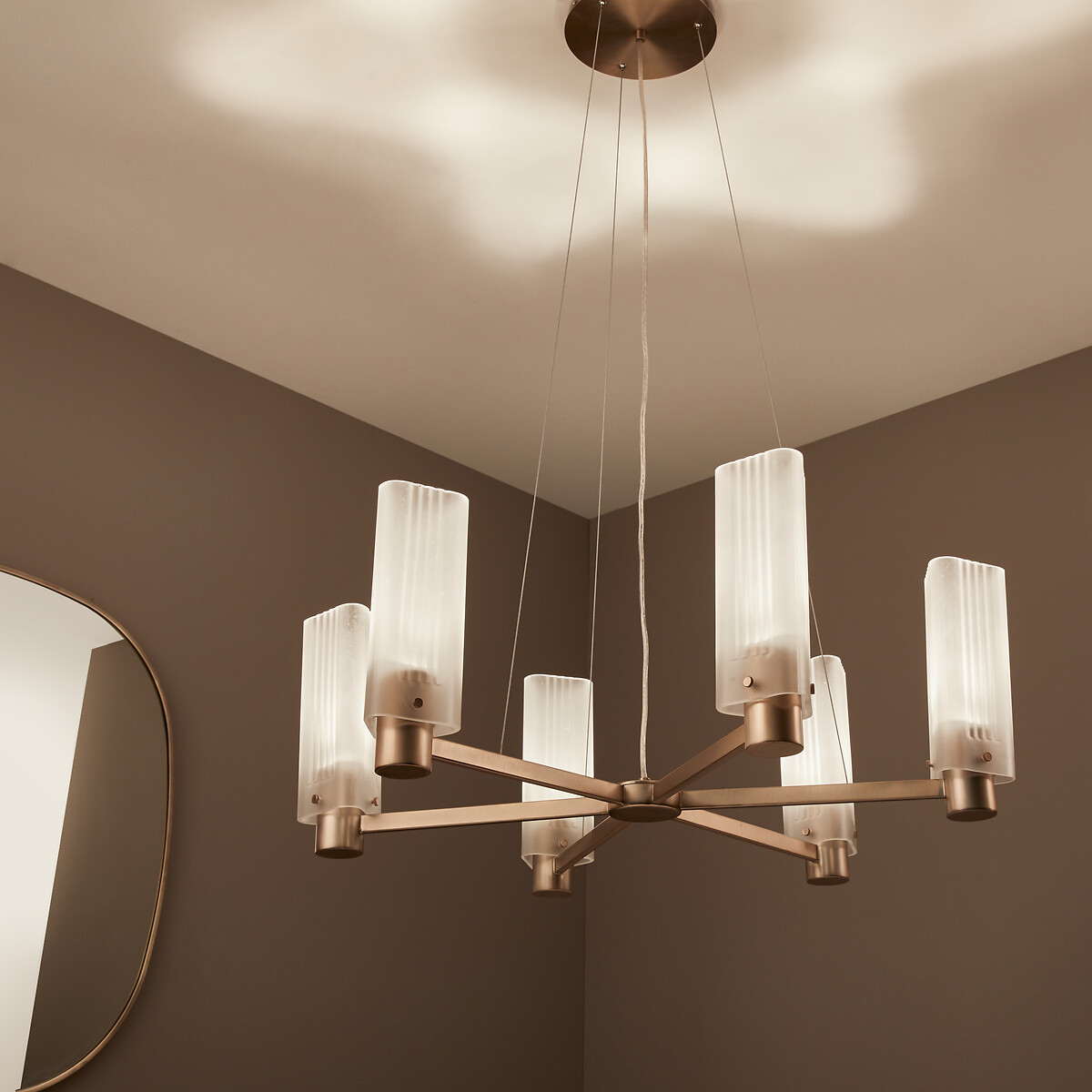 Strozzi Glass and Metal Ceiling Light by E.Gallina