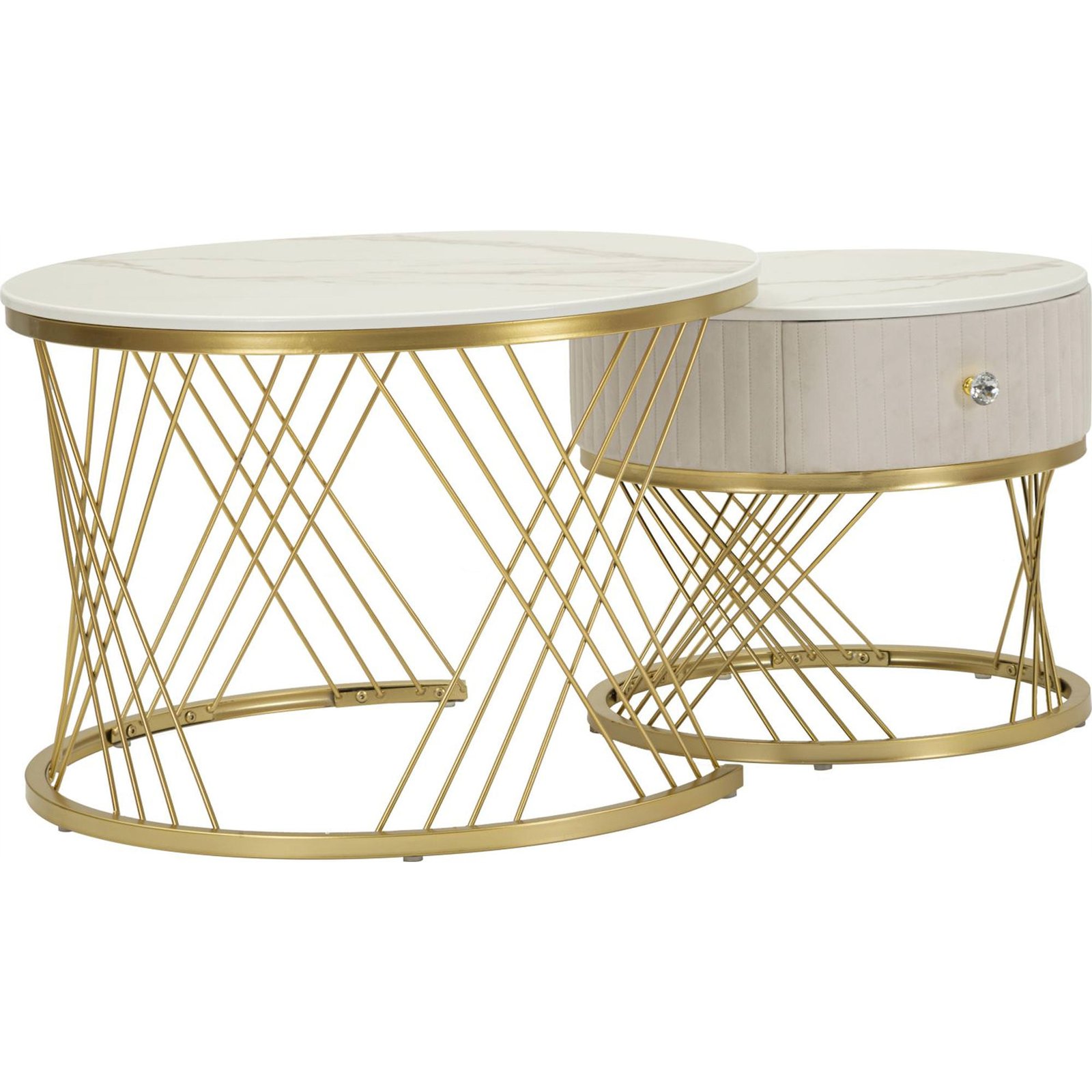 Tables basses gigognes plateau effet marbre GLAM, RECOLLECTION