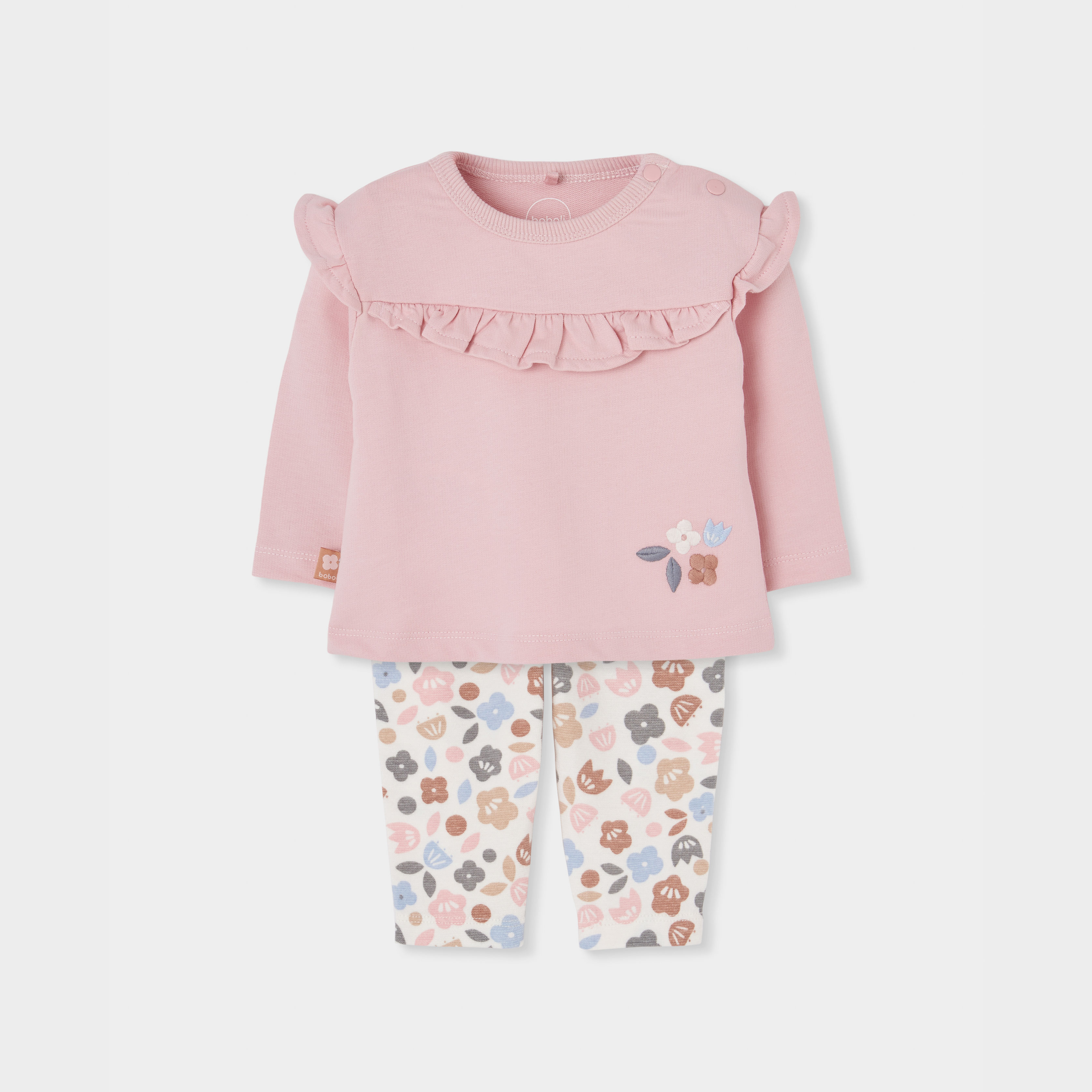 Ensemble bébé fille maille imprimé fleurs, BOBOLI