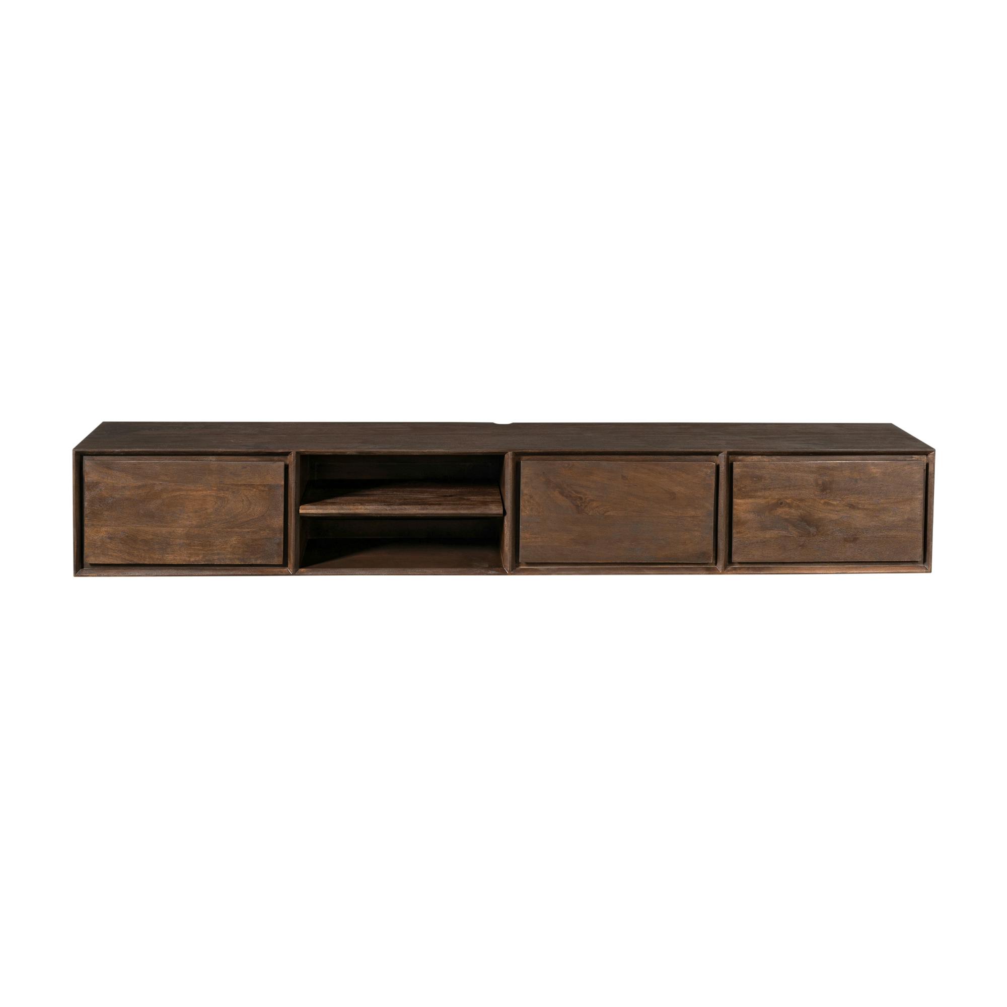 Meuble TV suspendu 240 cm en bois, 3 tiroirs AERA, PIER IMPORT