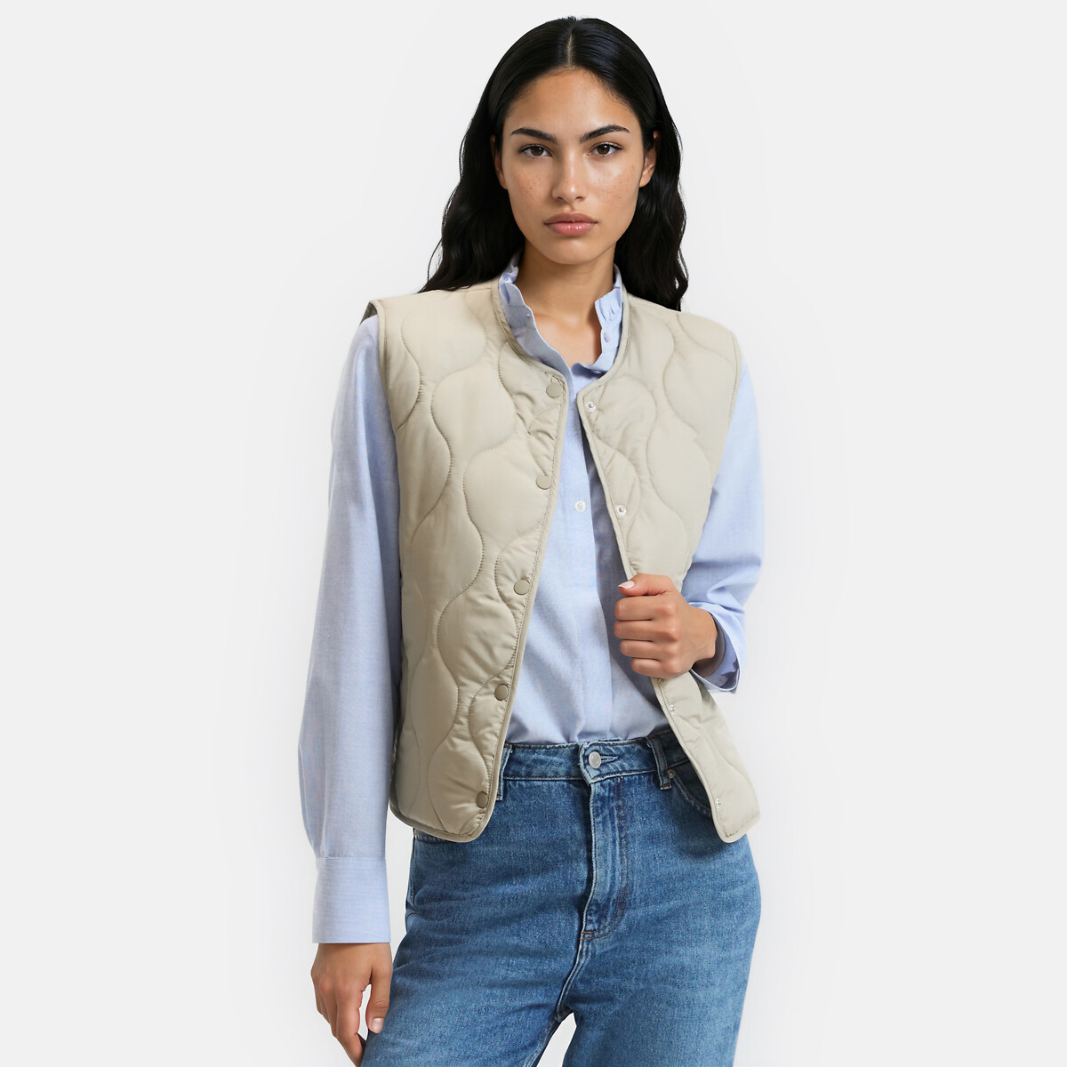 Chaleco acolchado con botones de presión, LA REDOUTE COLLECTIONS