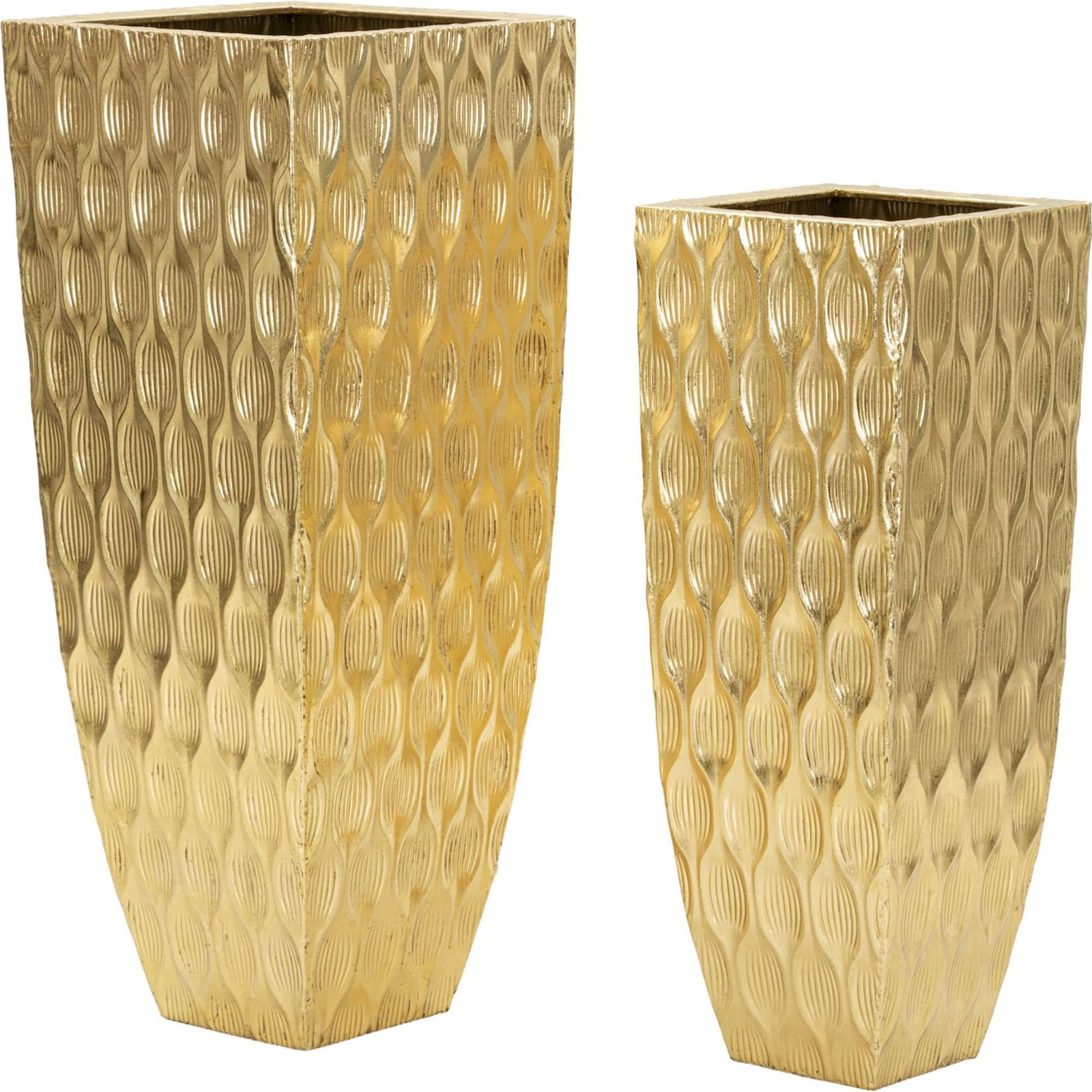Lot de 2 cache-pots en fer relief pétale GLAM, RECOLLECTION