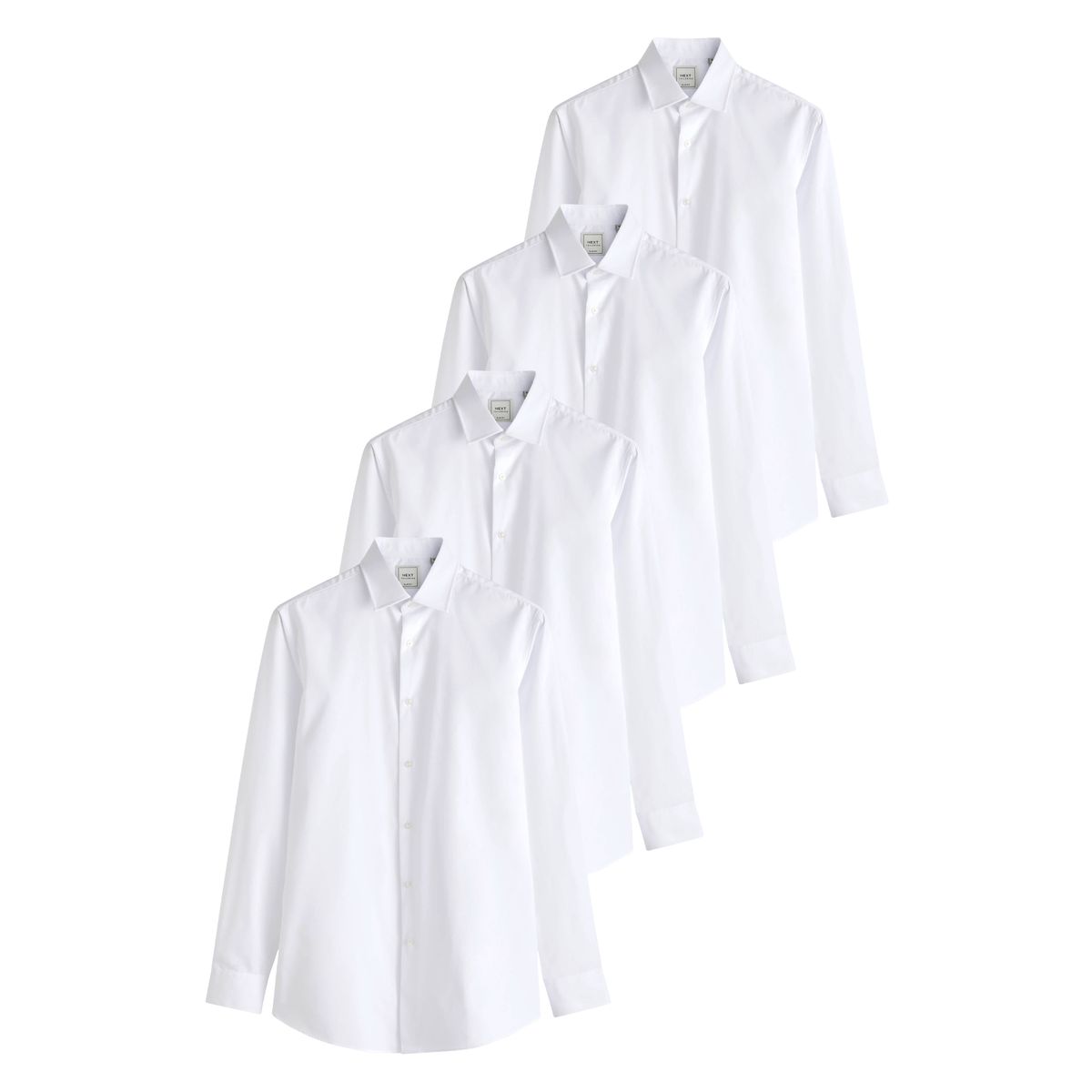 Chemises slim à poignet simple, lot de 4, NEXT