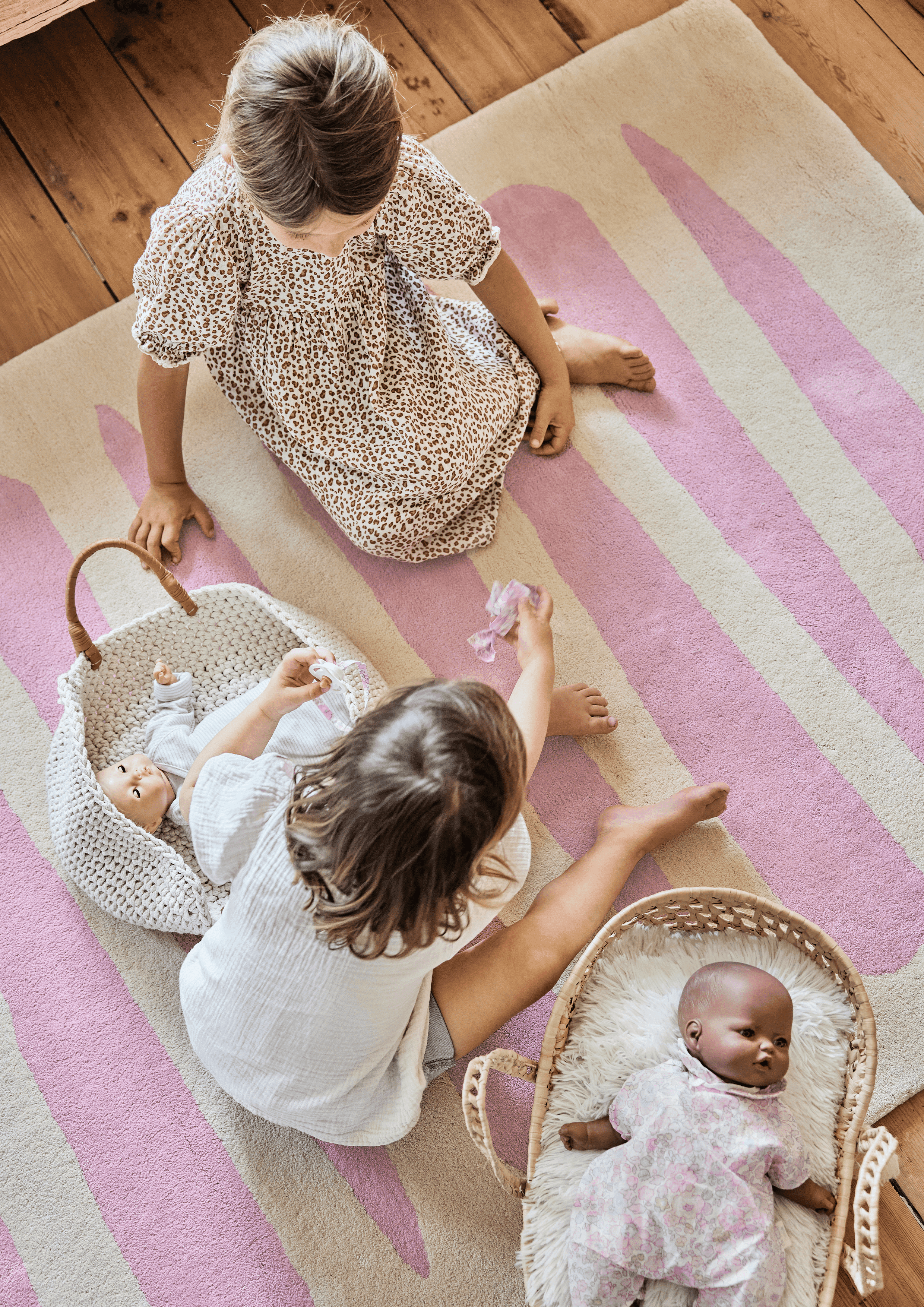 Tapis enfant rectangulaire épais, Coton bio GOTS, MIKADO, BLEUU STUDIO