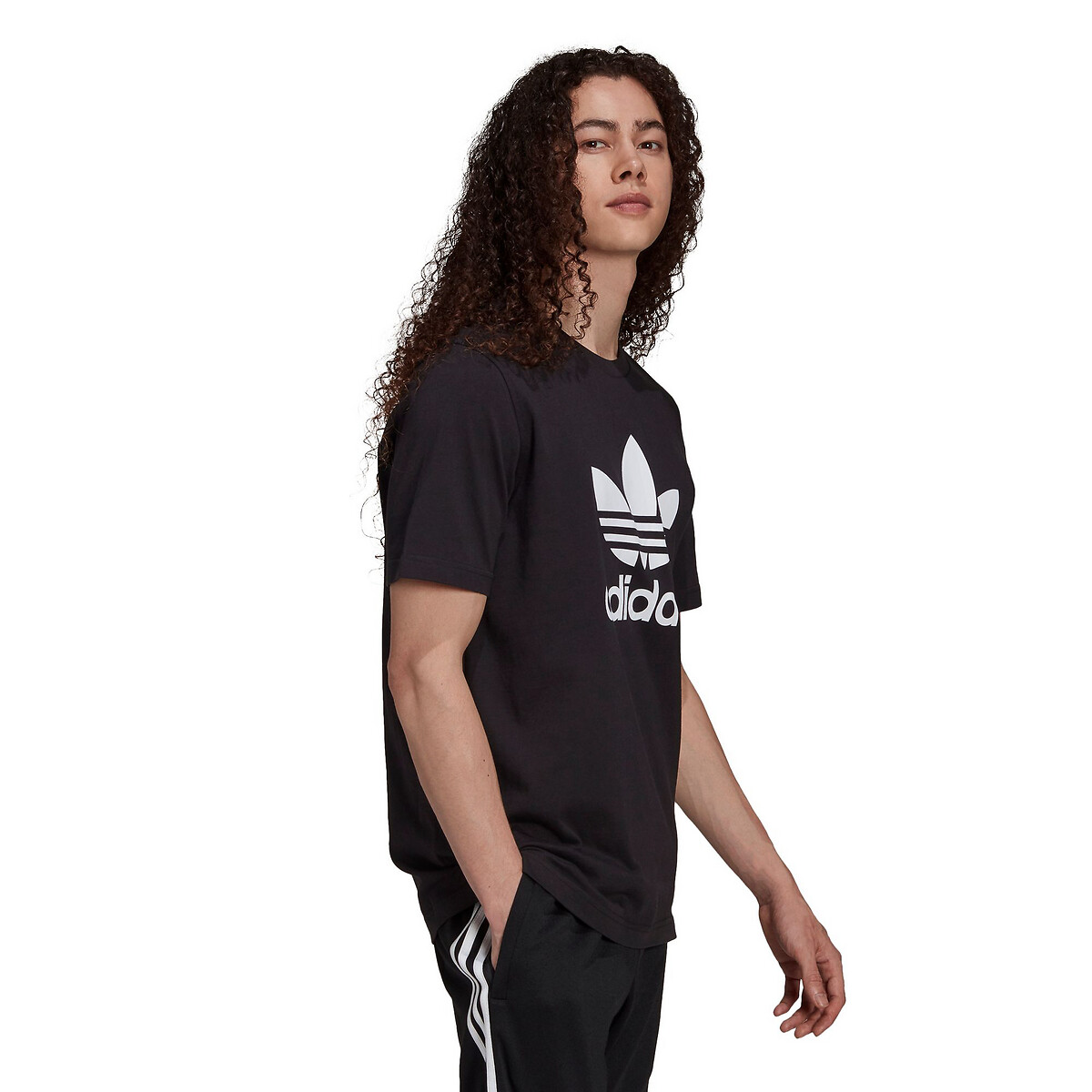 Heren Kleding voor voor T-shirts voor Singlets adidas Originals T-shirt Met Ronde Trefoil-print in het Zwart voor heren 