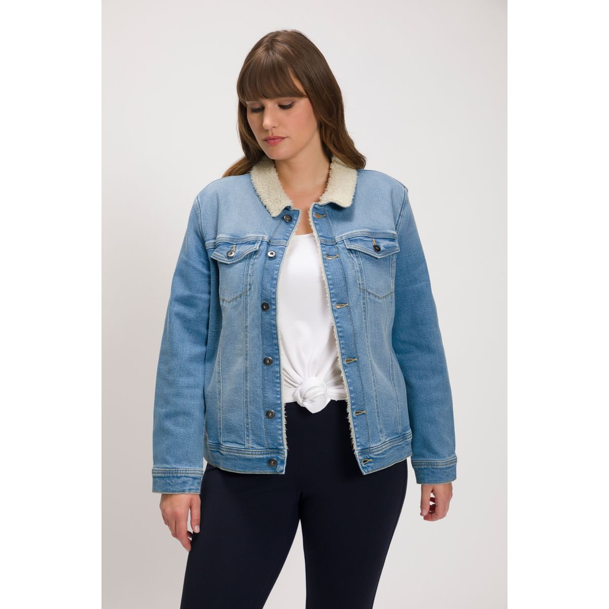 Veste en jean 2025 longue femme grande taille