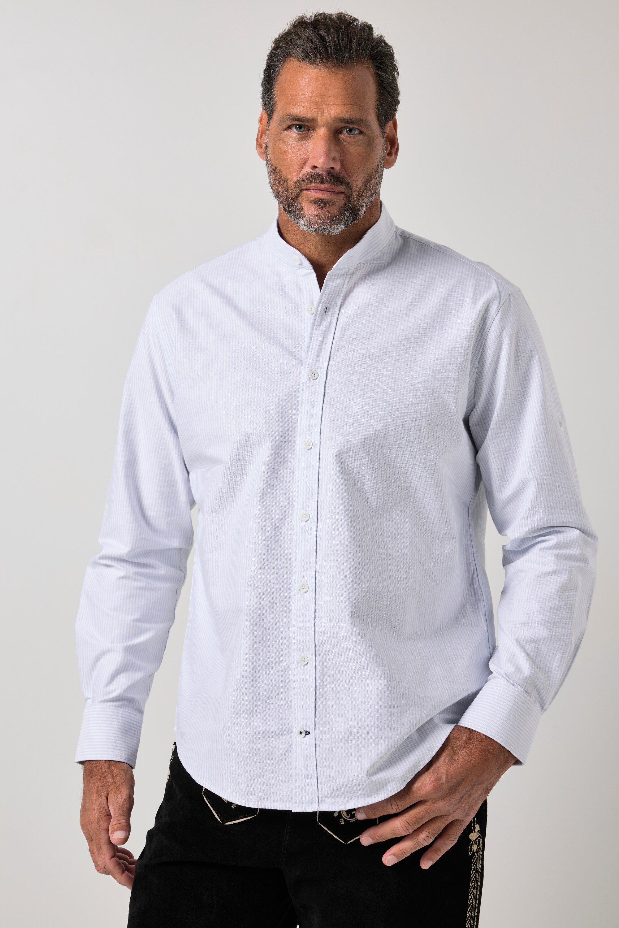 Chemise rayée en lin mélangé, JP1880
