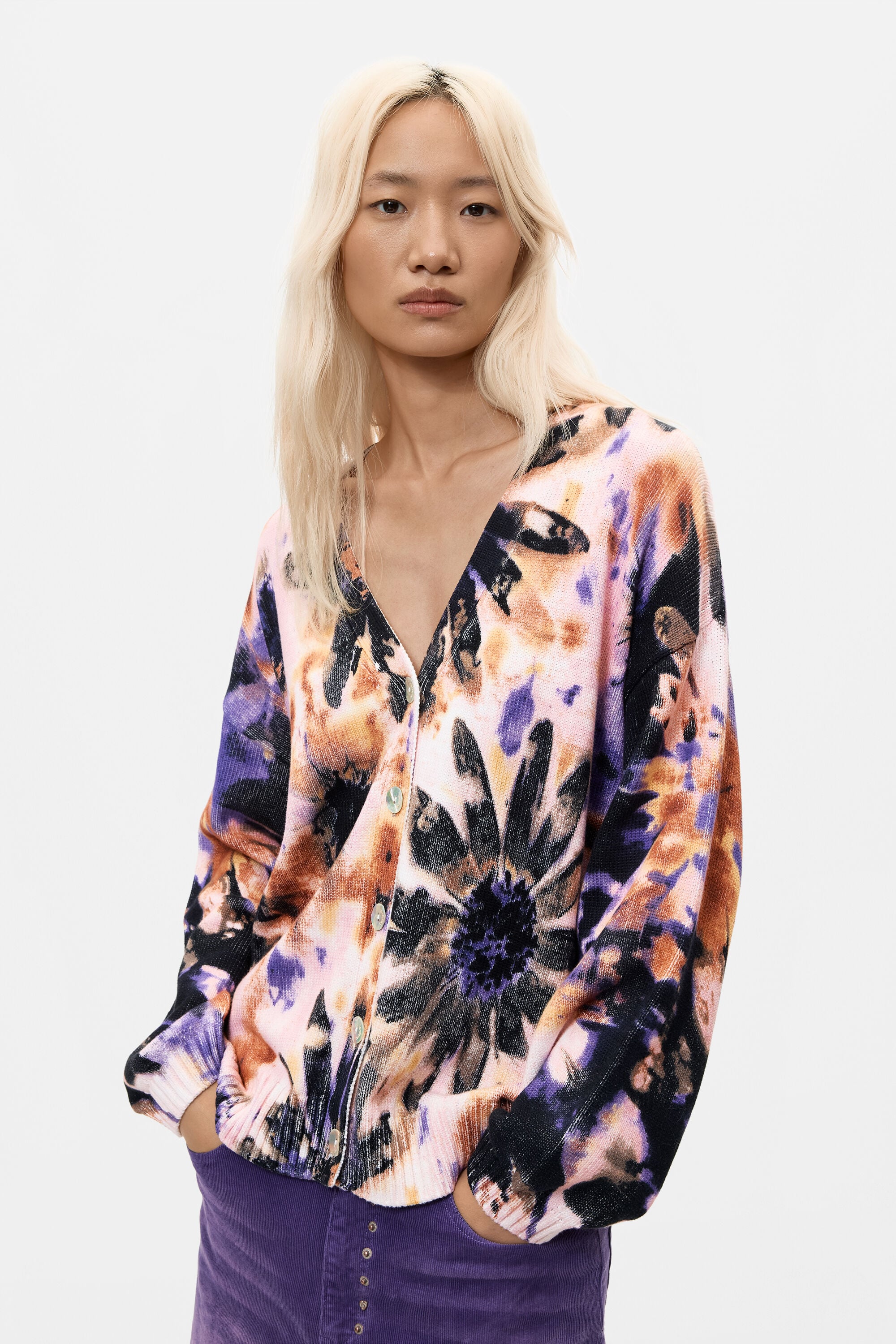 Cardigan à imprimé floral, DESIGUAL
