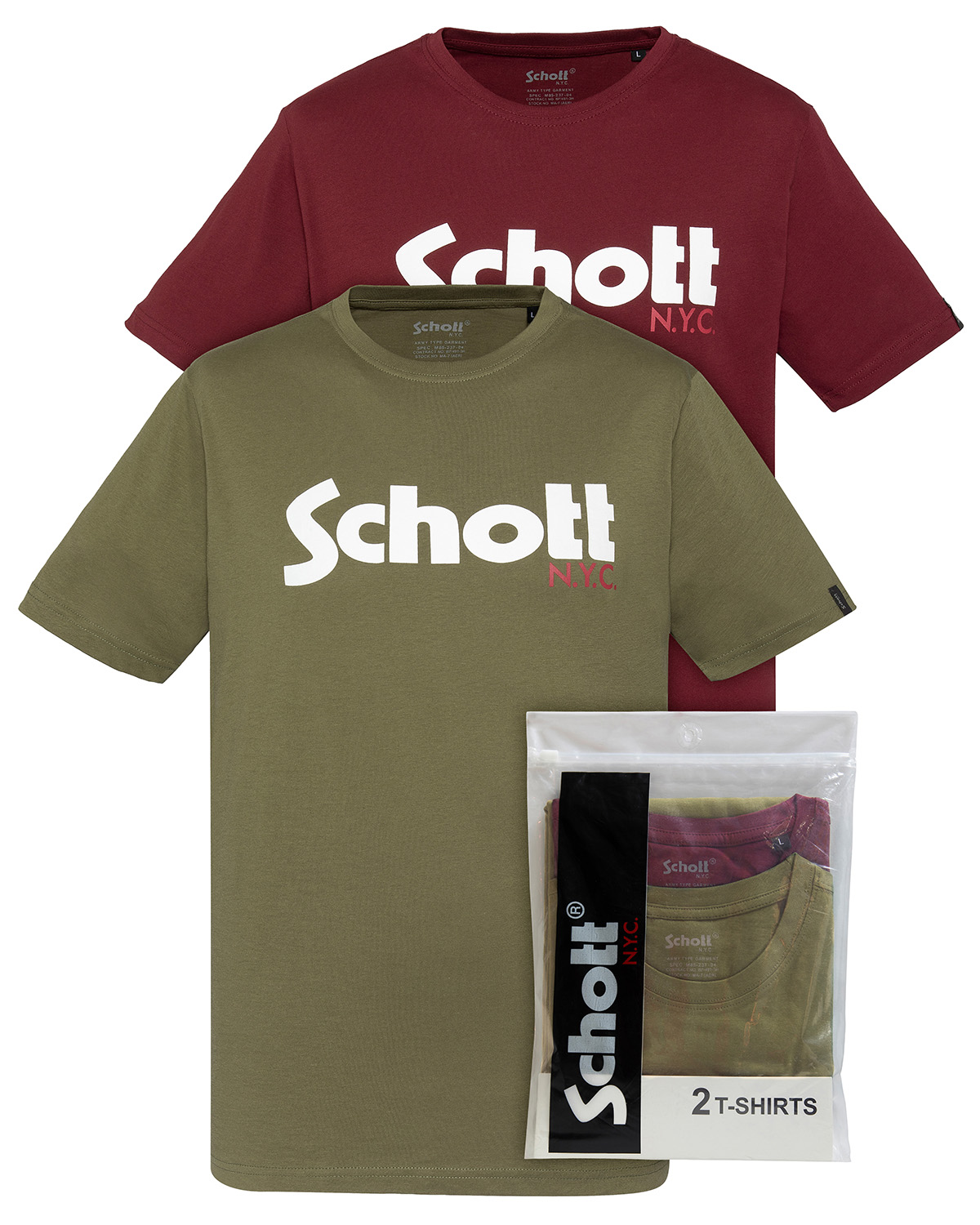 Pack de 2 t-shirts logo, SCHOTT