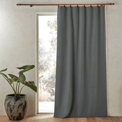 Private Blackout 100% Washed Linen Curtain with Rings AM.PM