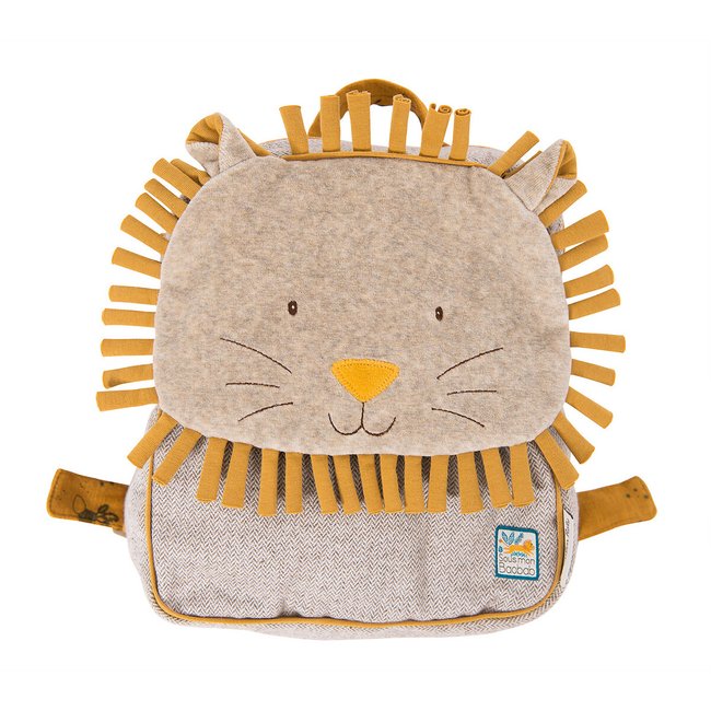 Sous Mon Baobab Lion Backpack, mustard, MOULIN ROTY