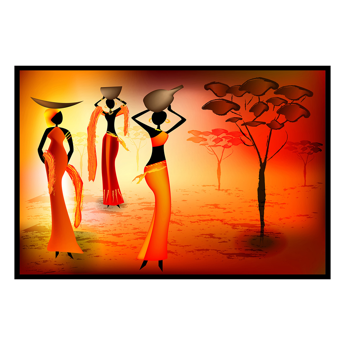 Affiche encadrée femmes africaines art, HEXOA